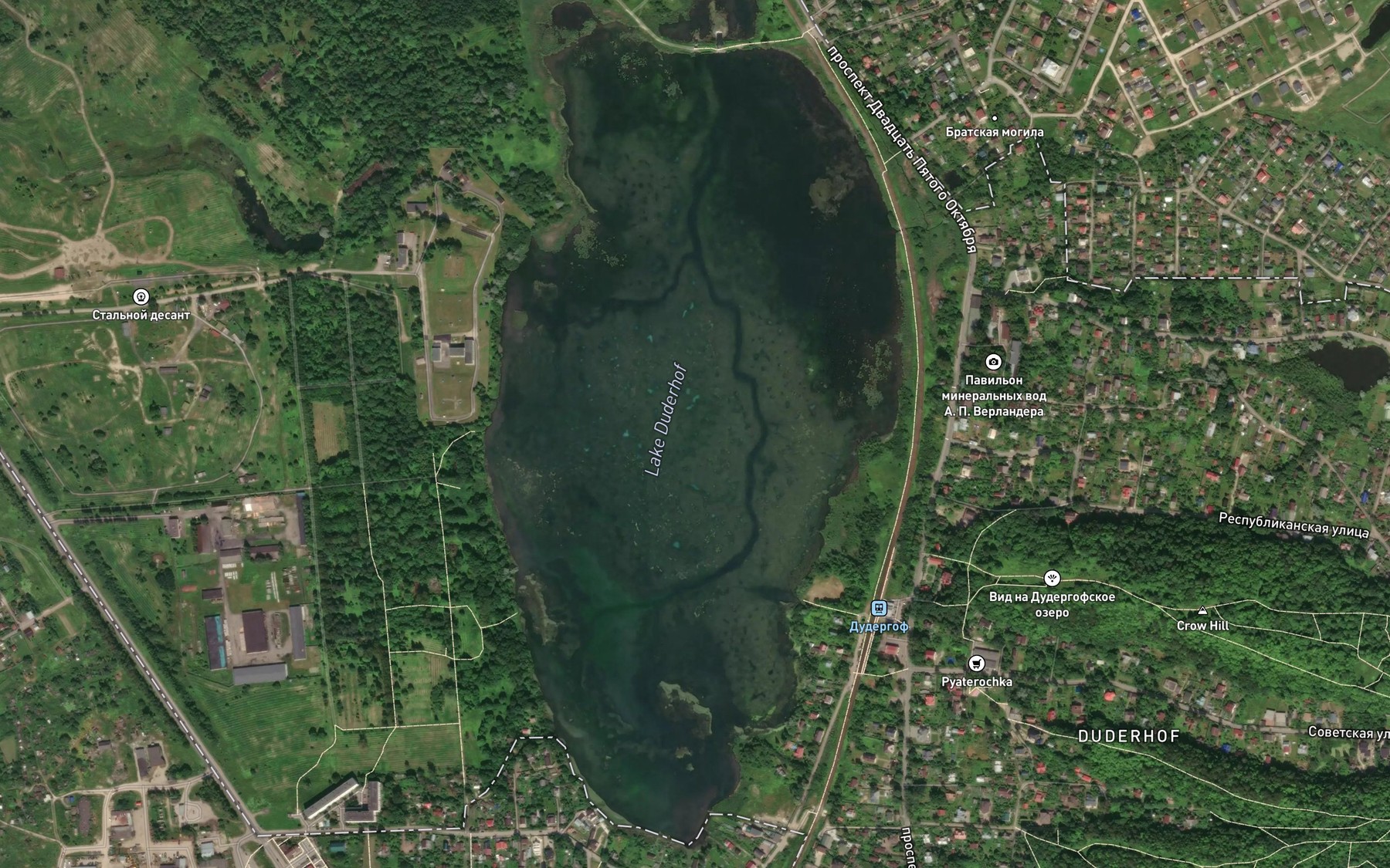 Satellite map of the Ozero Dudergofskoye