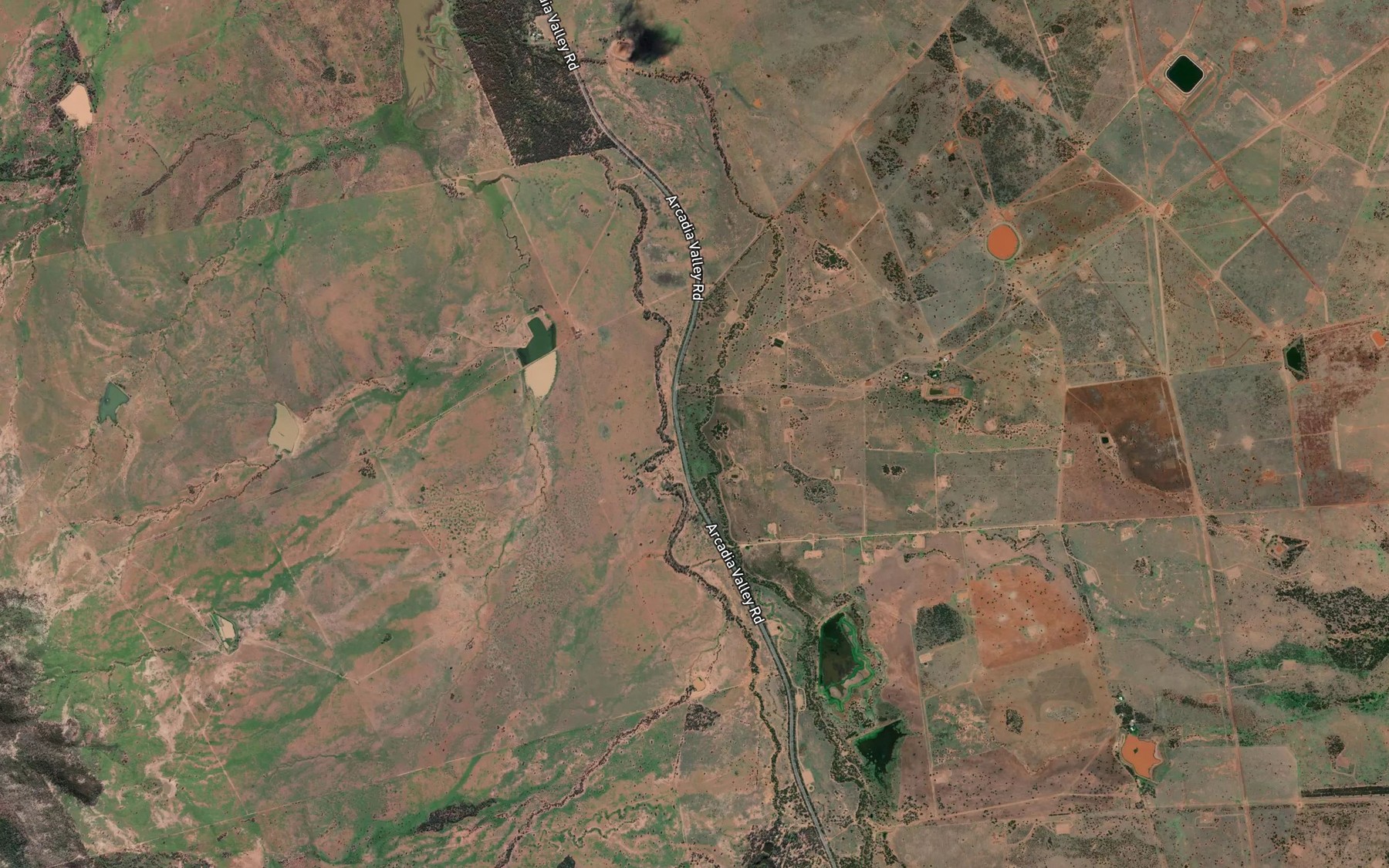 Satellite map of the Walangara Creek
