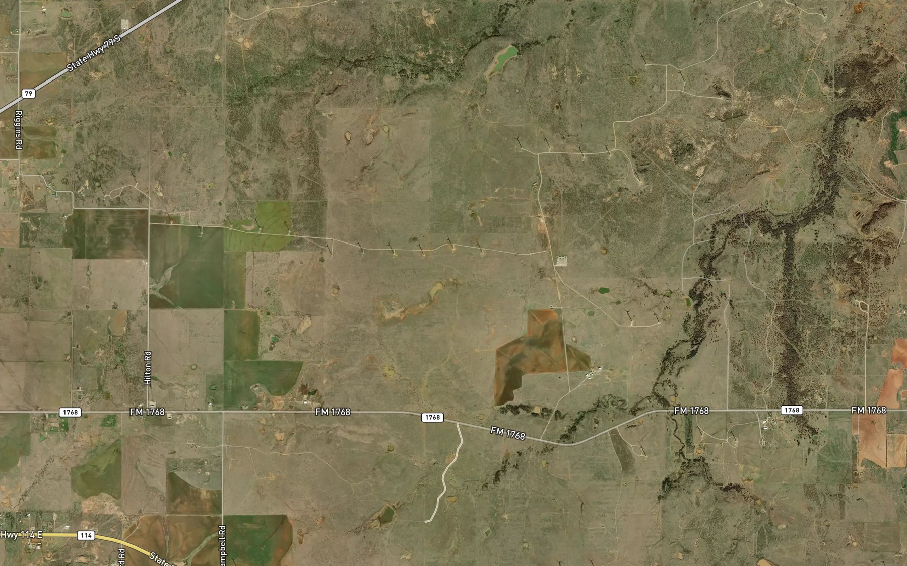 Satellite map of the Campbell Lake