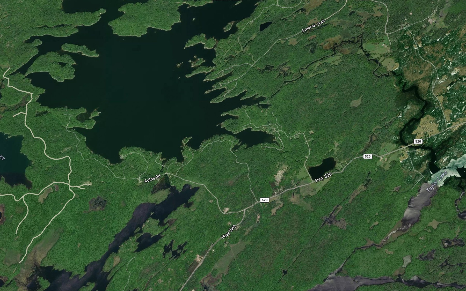 Satellite map of the Parkers Narrows