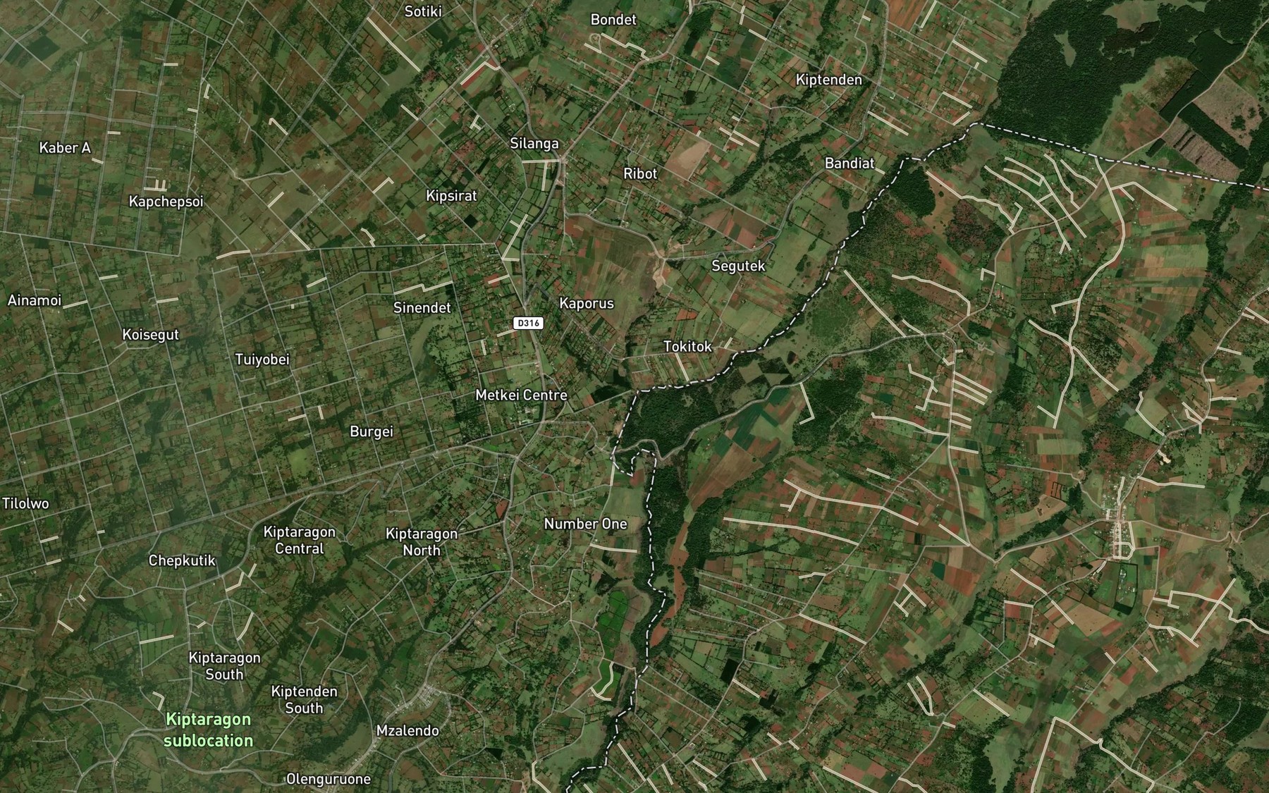 Satellite map of the Absege