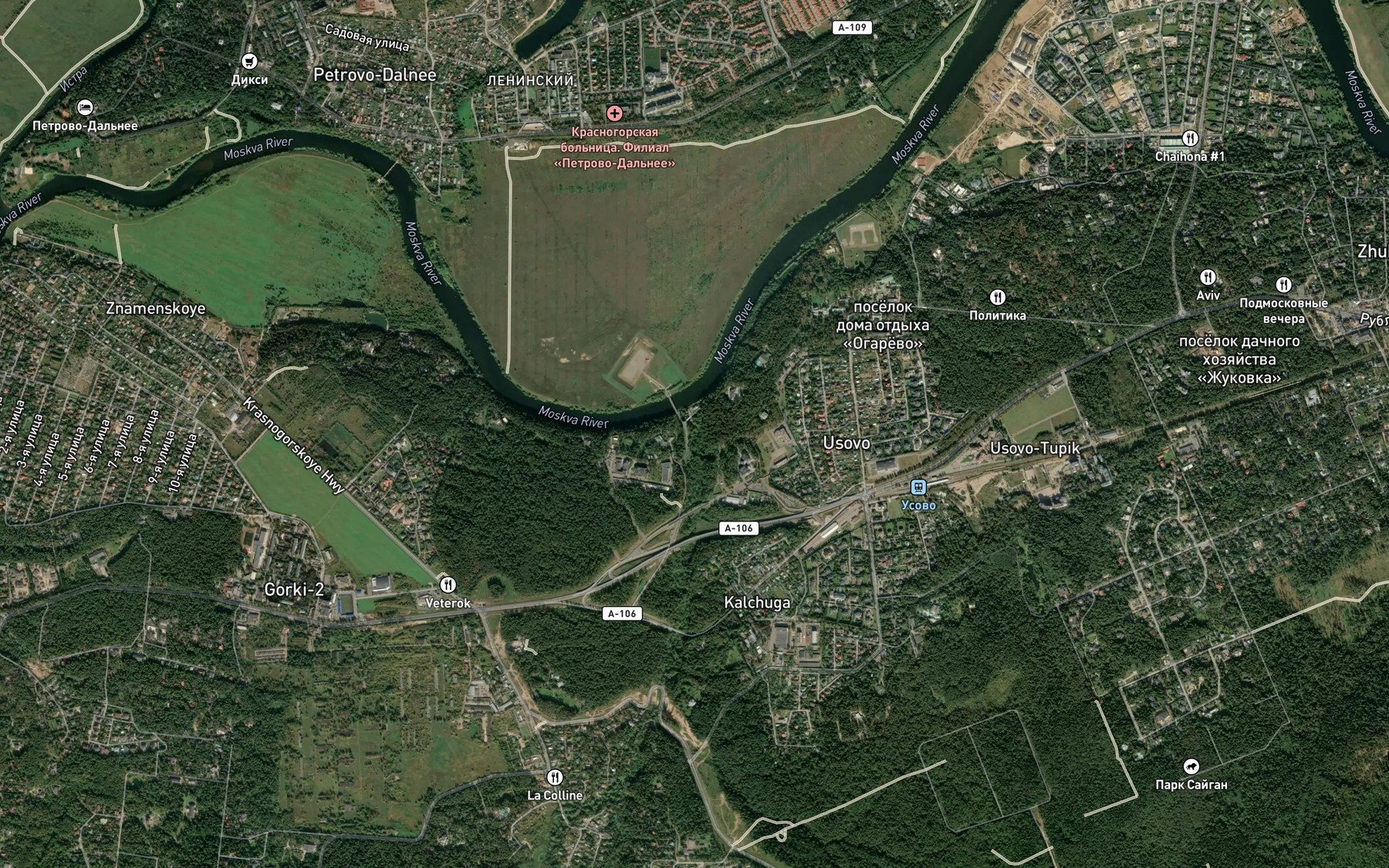 Satellite map of the Medvenka
