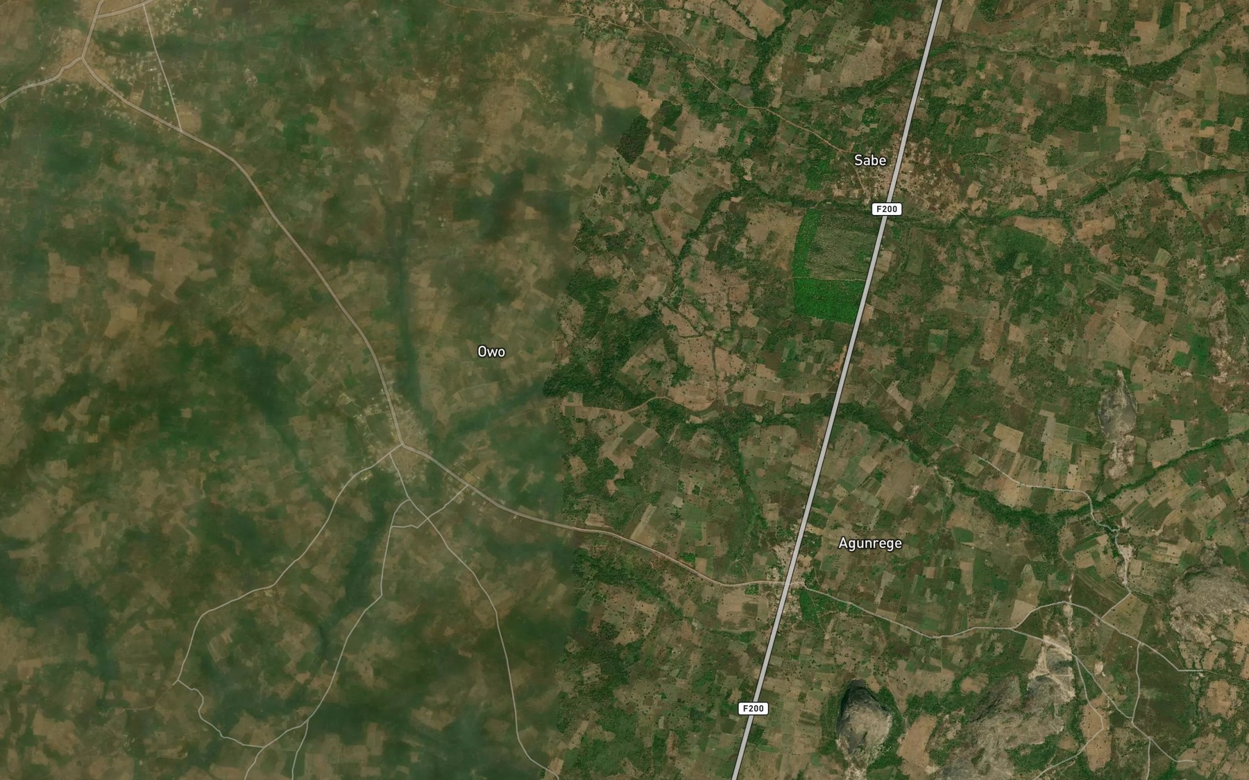 Satellite map of the River Odogbo
