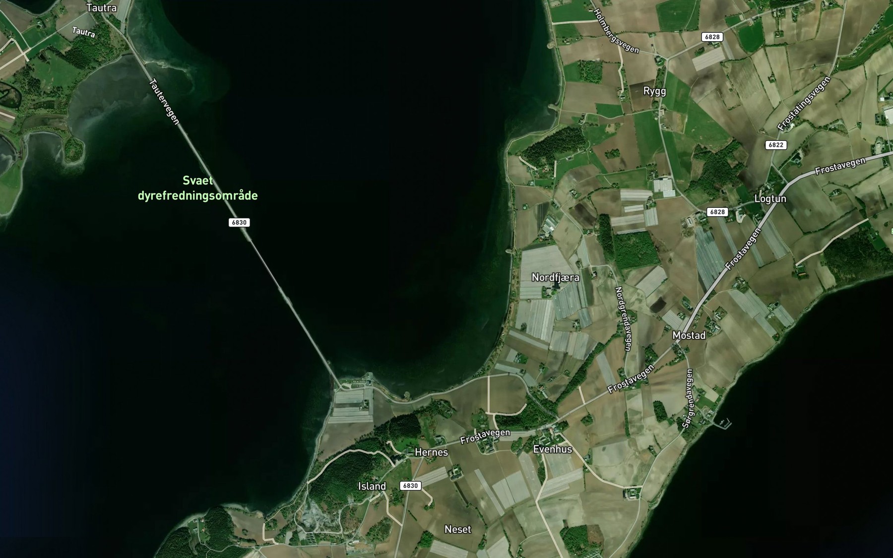 Satellite map of the Nordfjaerabukta