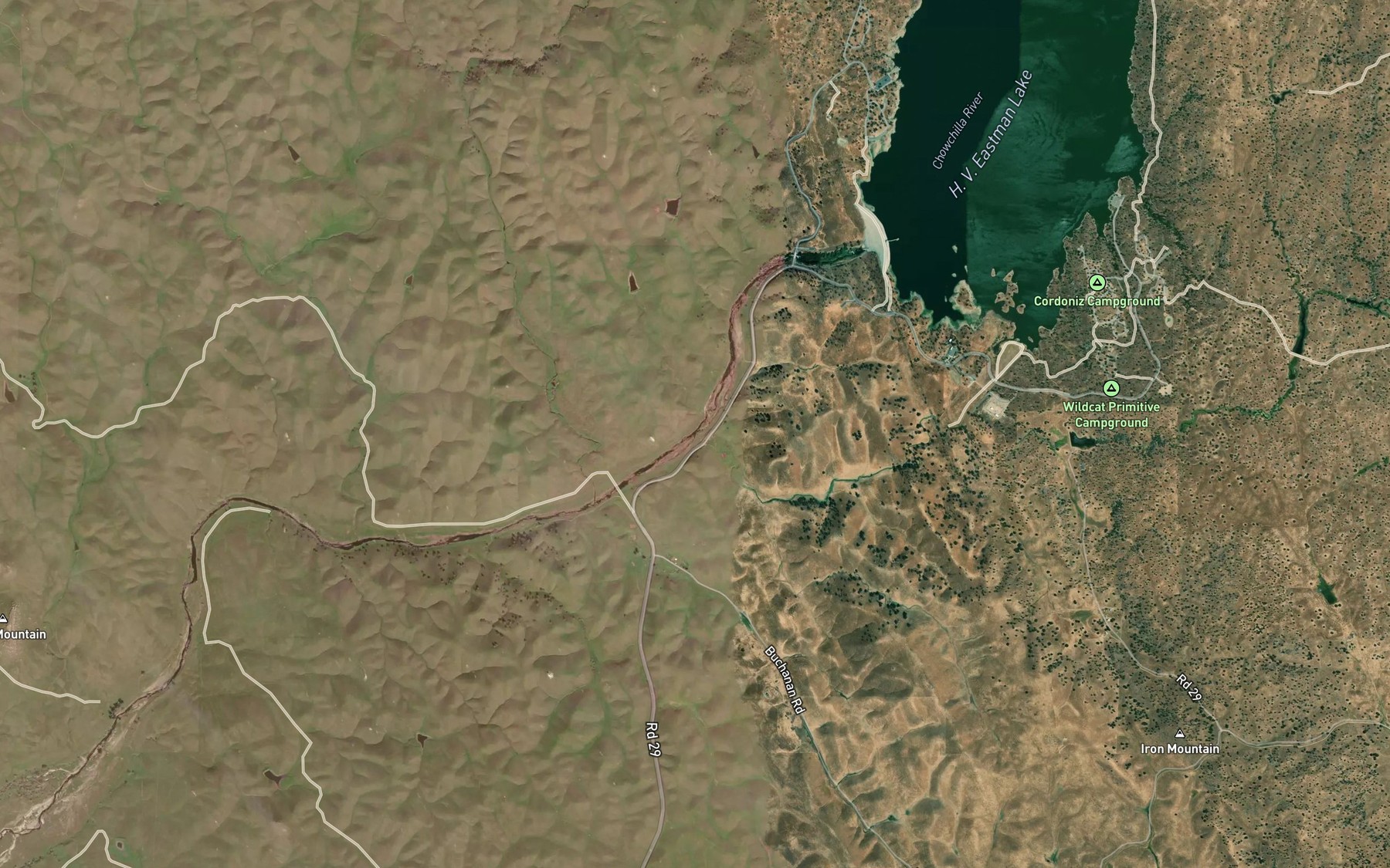Satellite map of the Wildcat Creek