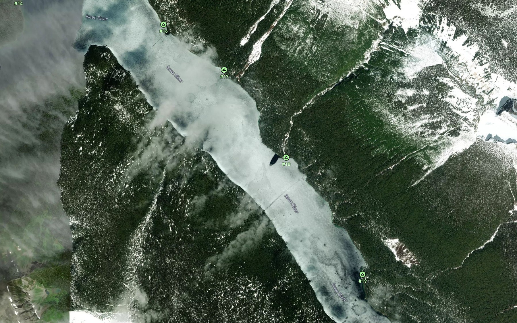Satellite map of the Moxley Creek