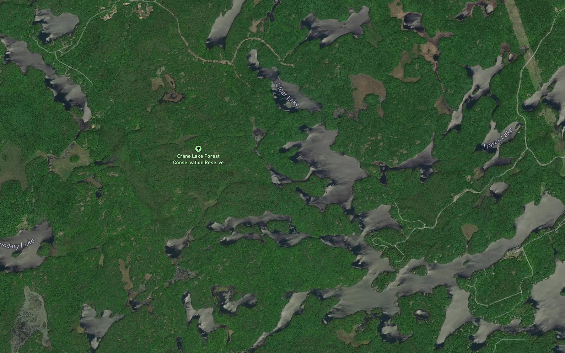 Satellite map of the Speck Lake