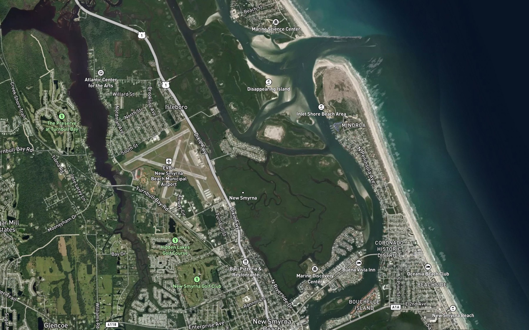 Satellite map of the Hunter Creek