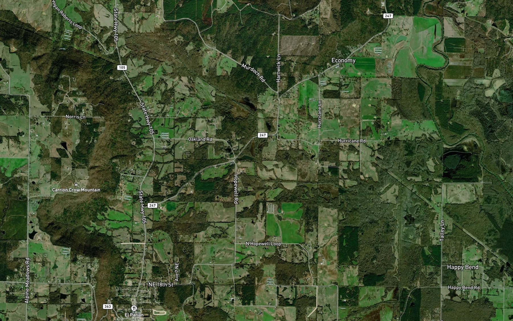 Satellite map of the Alewine Branch