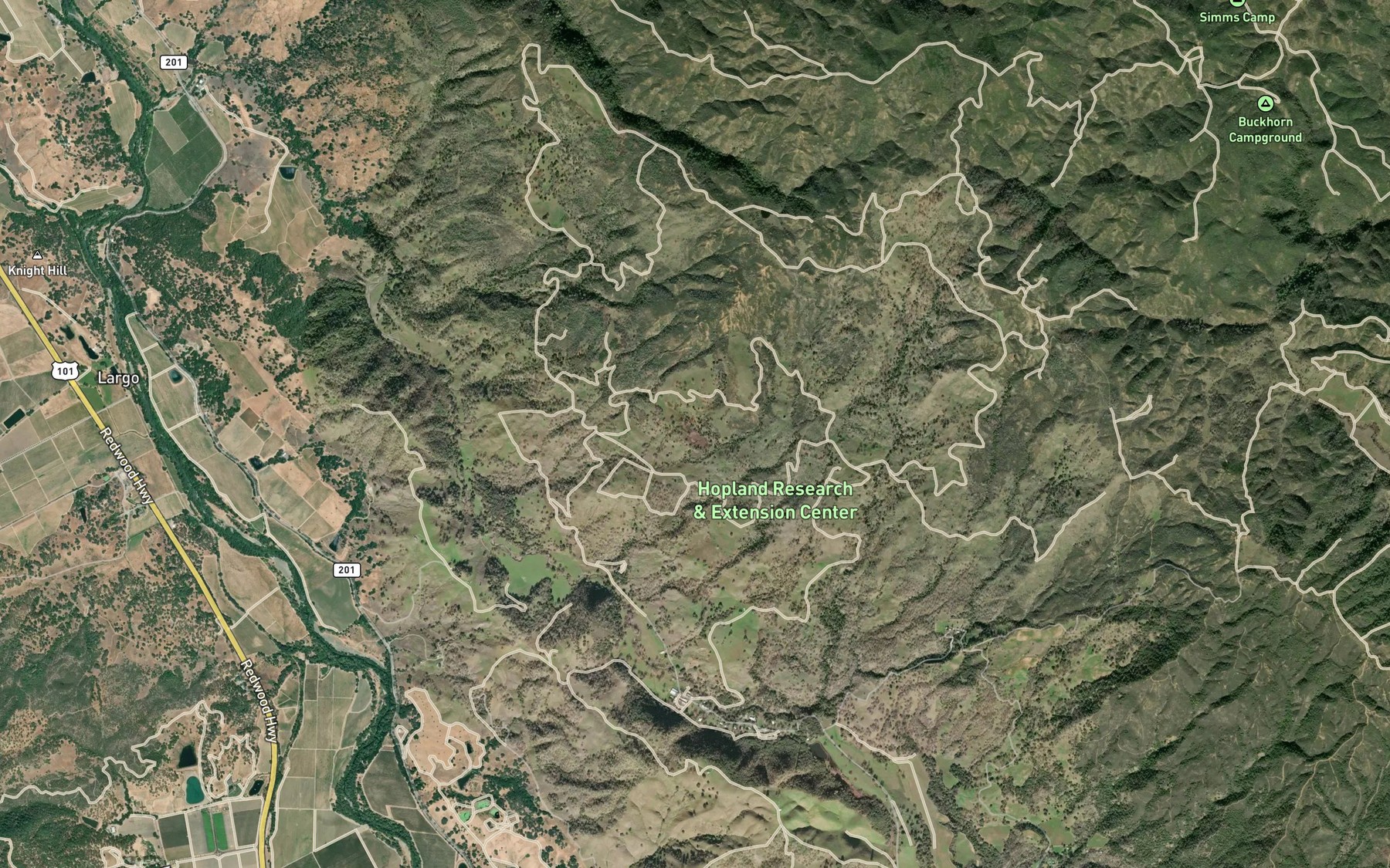 Satellite map of the Hagan Lake
