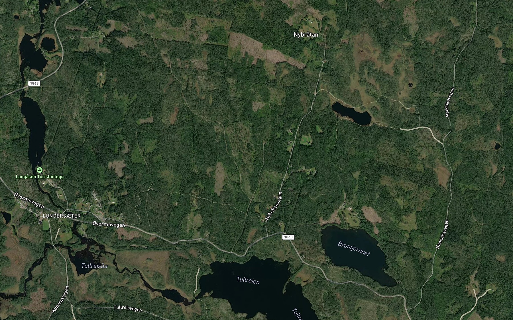 Satellite map of the Skjuldalsbekken