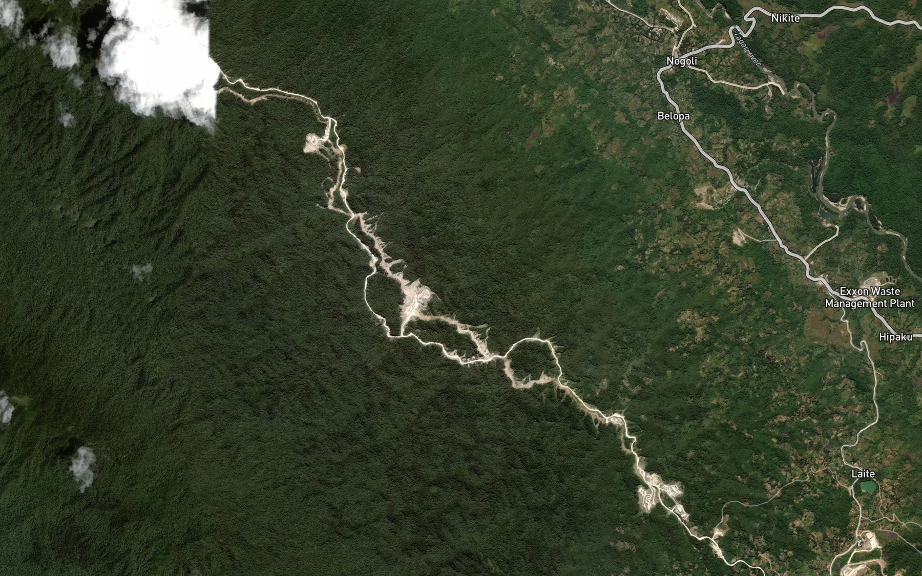 Satellite map of the Hanimu River