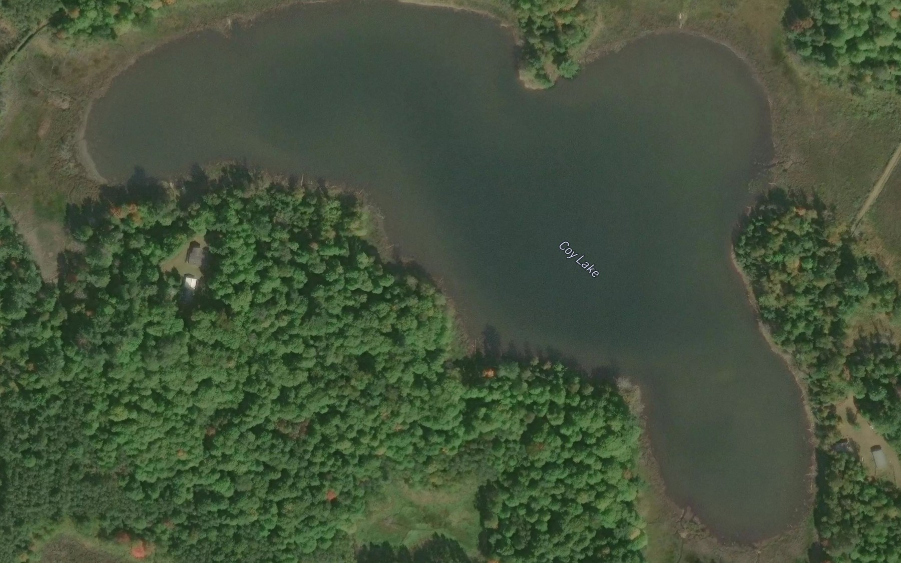 Satellite map of the Coy Lake