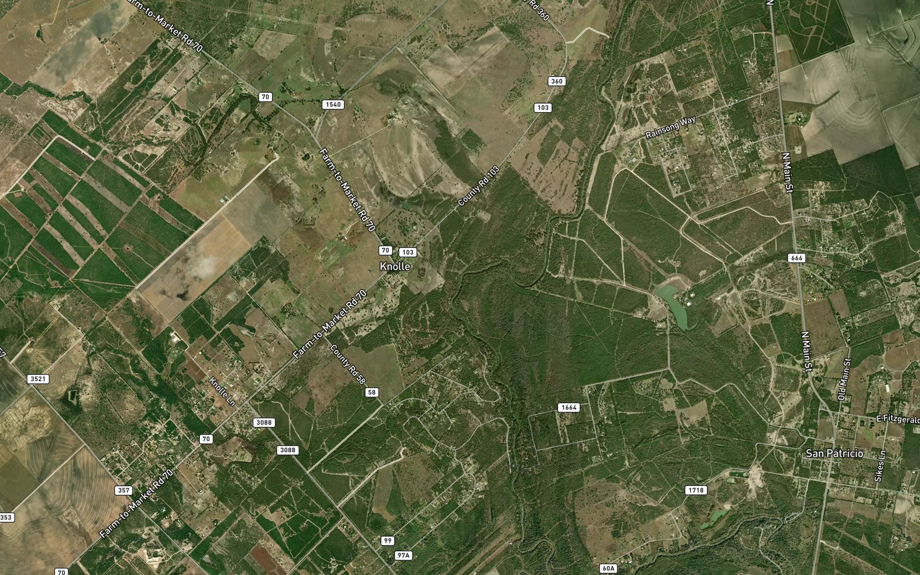 Satellite map of the Javelin Creek