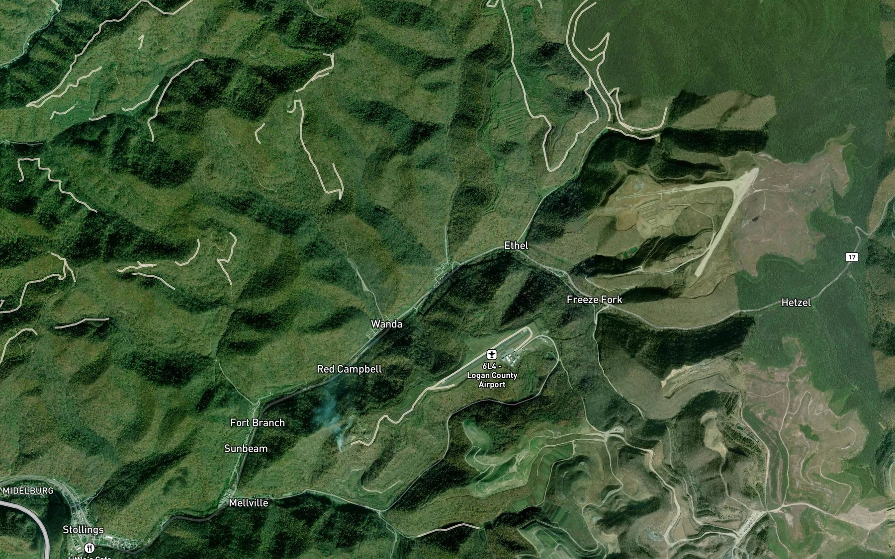 Satellite map of the Mash Branch