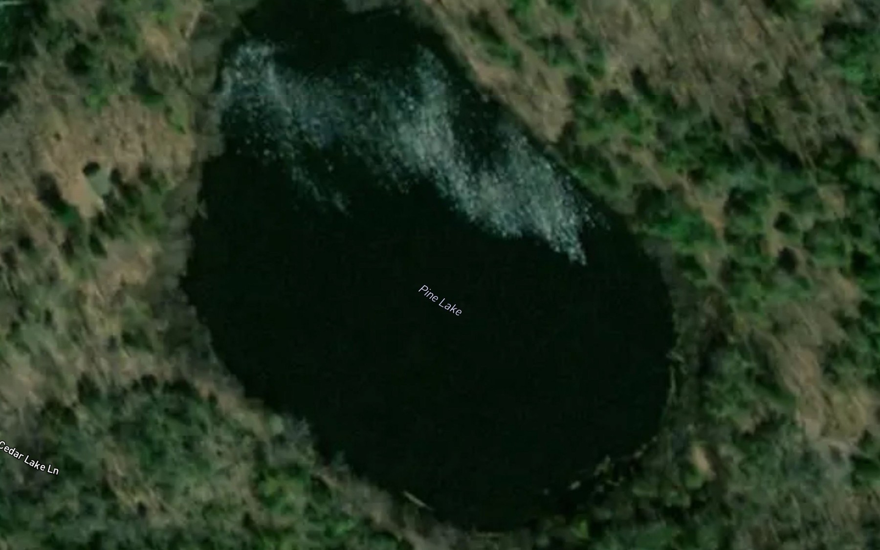 Satellite map of the Pine Lake