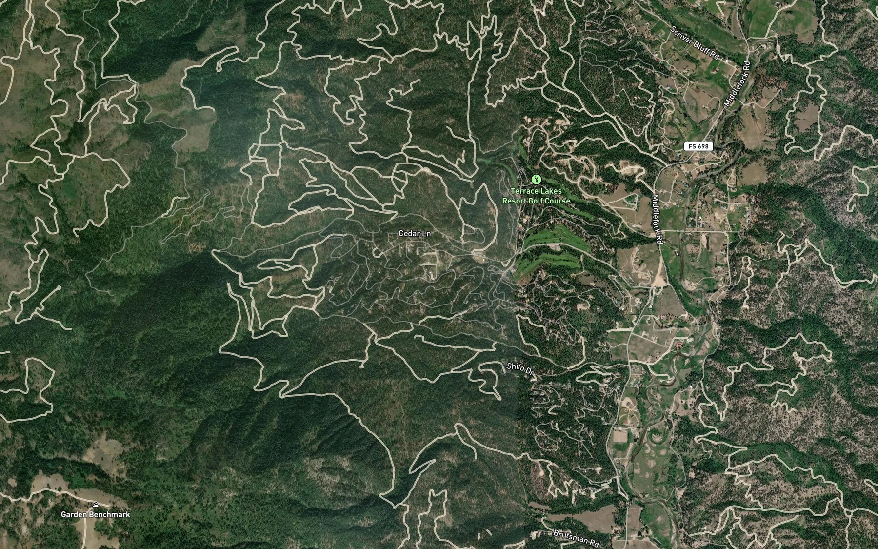 Satellite map of the Hot Springs