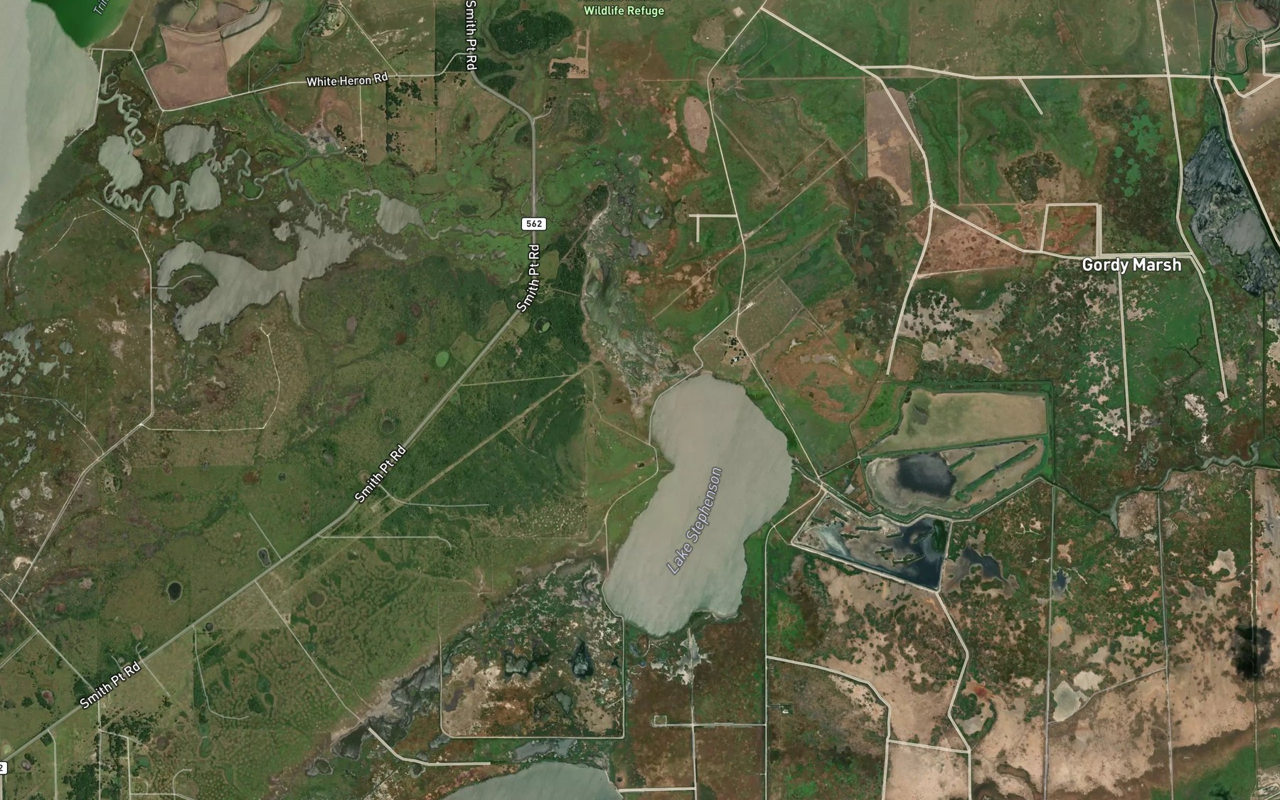 Satellite map of the Gordy Marsh