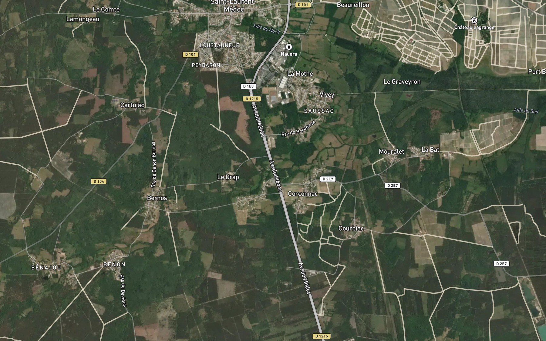Satellite map of the Ruisseau de la Berle
