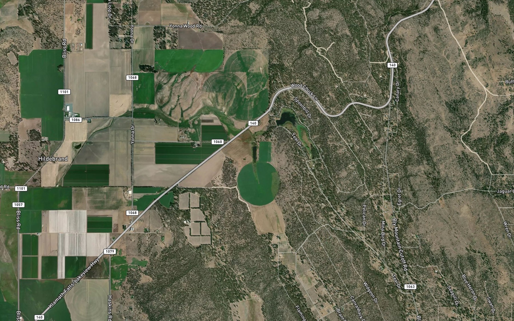 Satellite map of the Fisher Creek