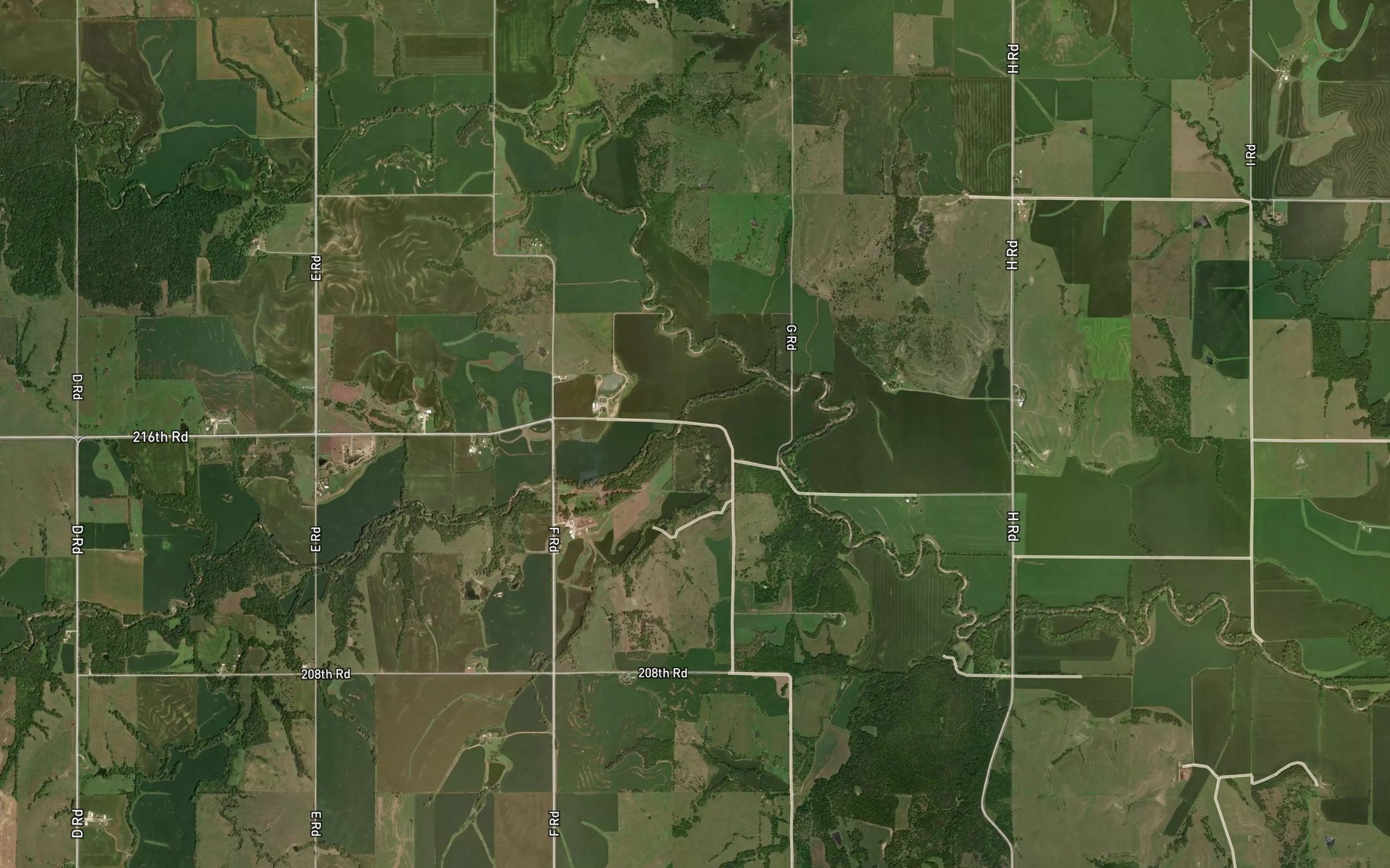 Satellite map of the Clear Creek