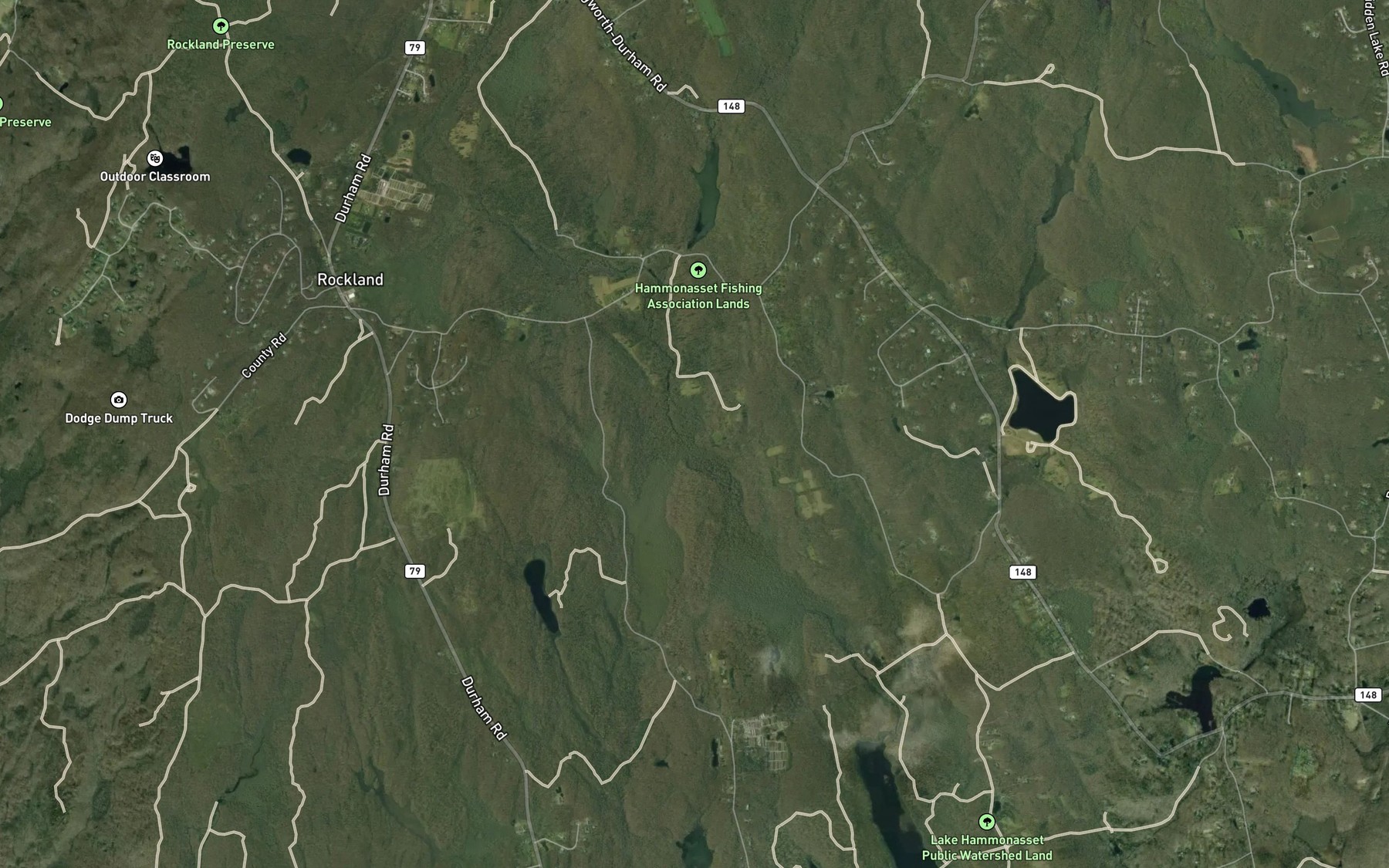 Satellite map of the Pond Brook