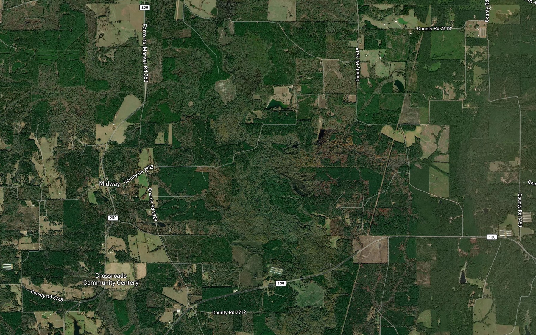 Satellite map of the Caney Creek