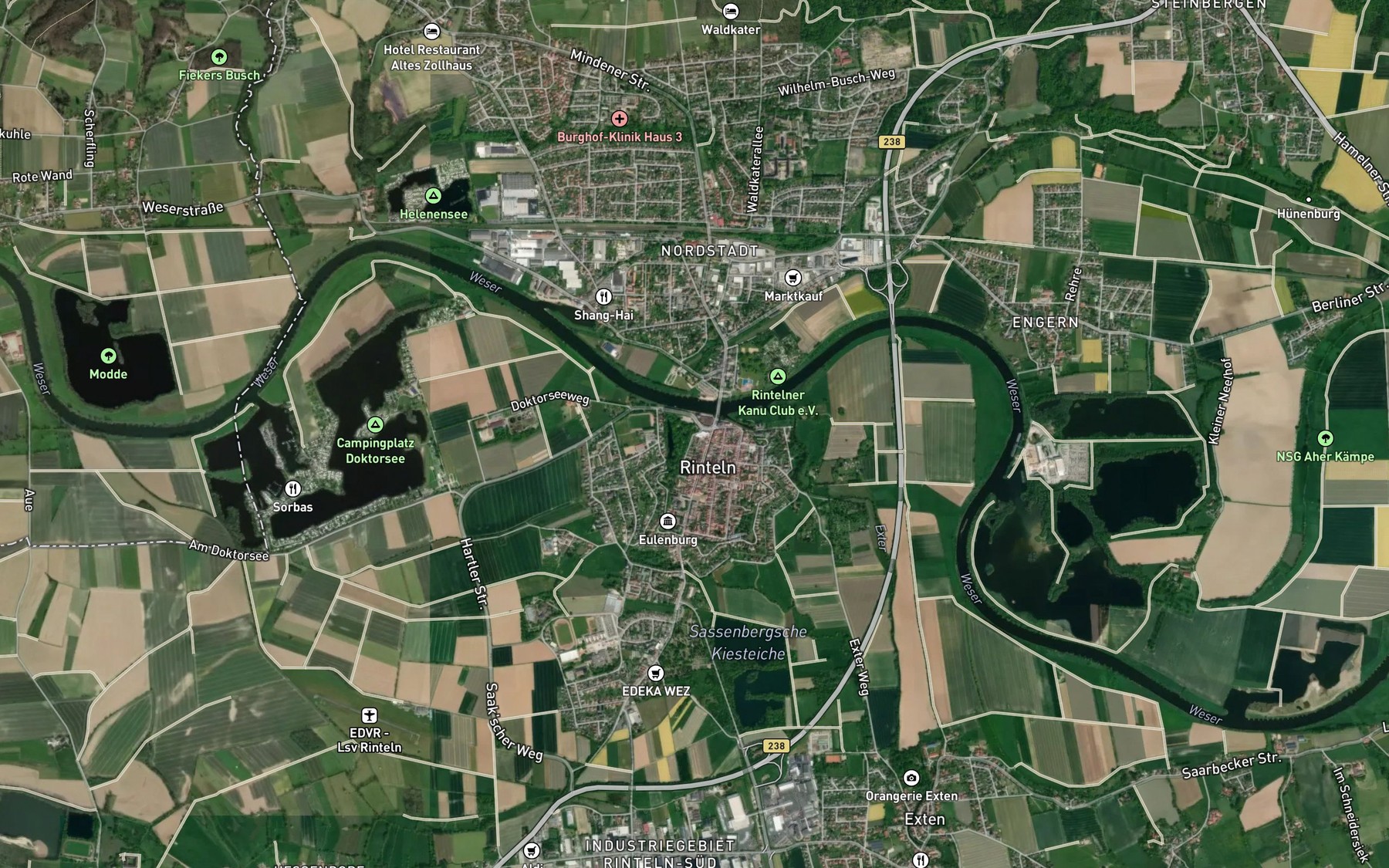 Satellite map of the Neue Exter