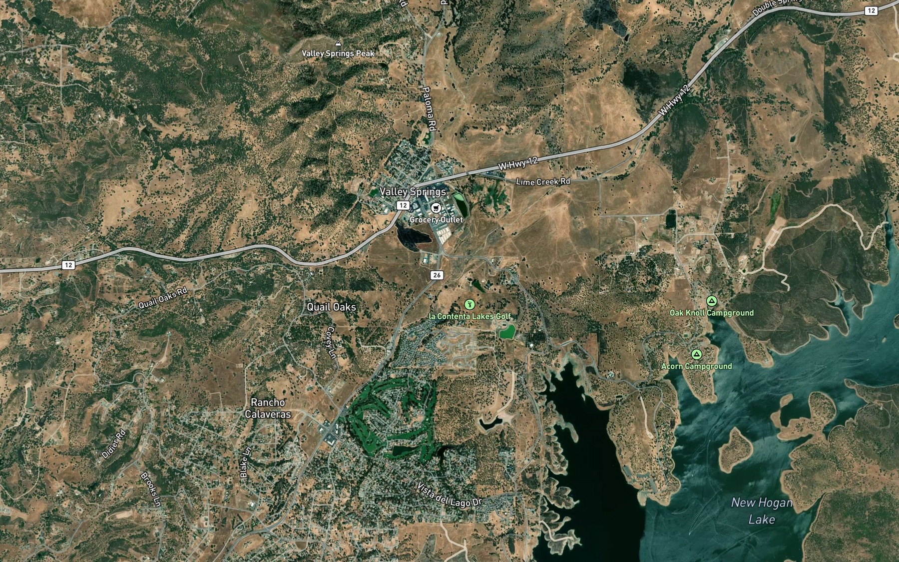 Satellite map of the Spring Valley Creek