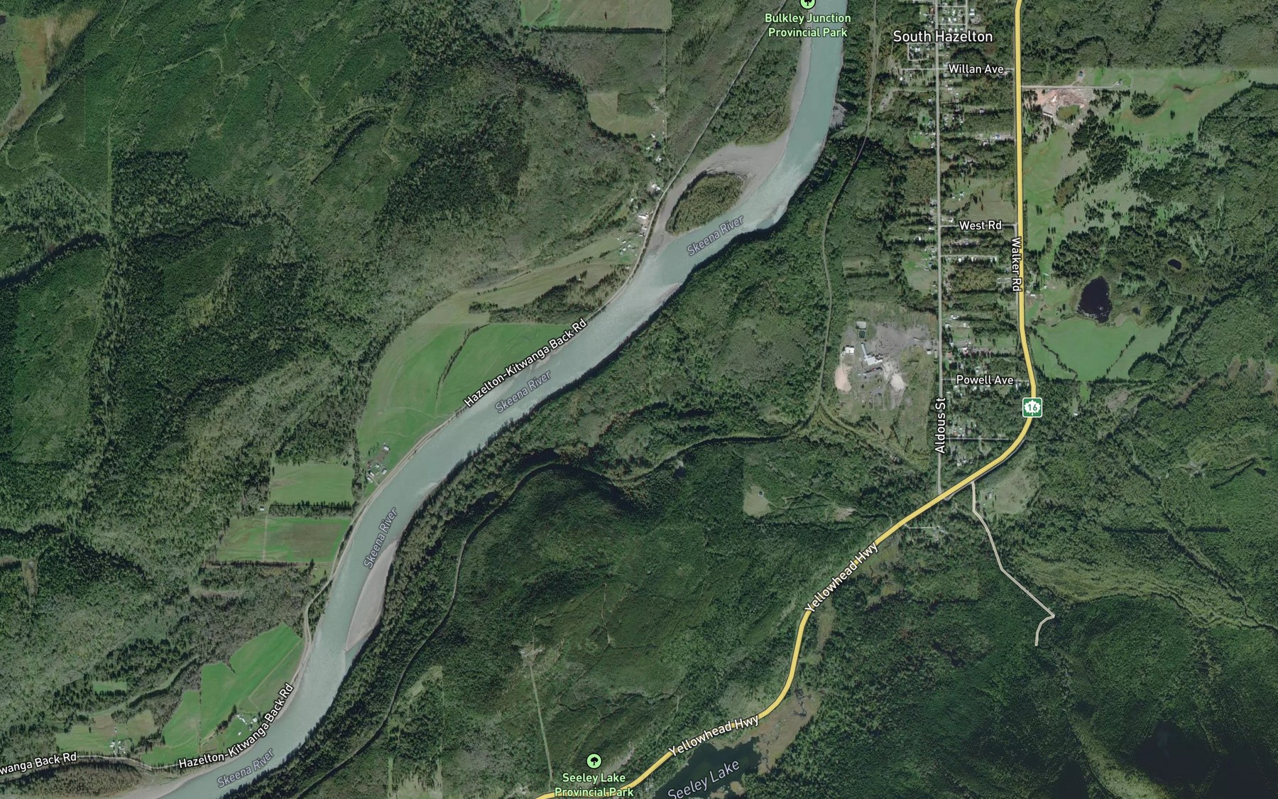Satellite map of the Chicago Creek