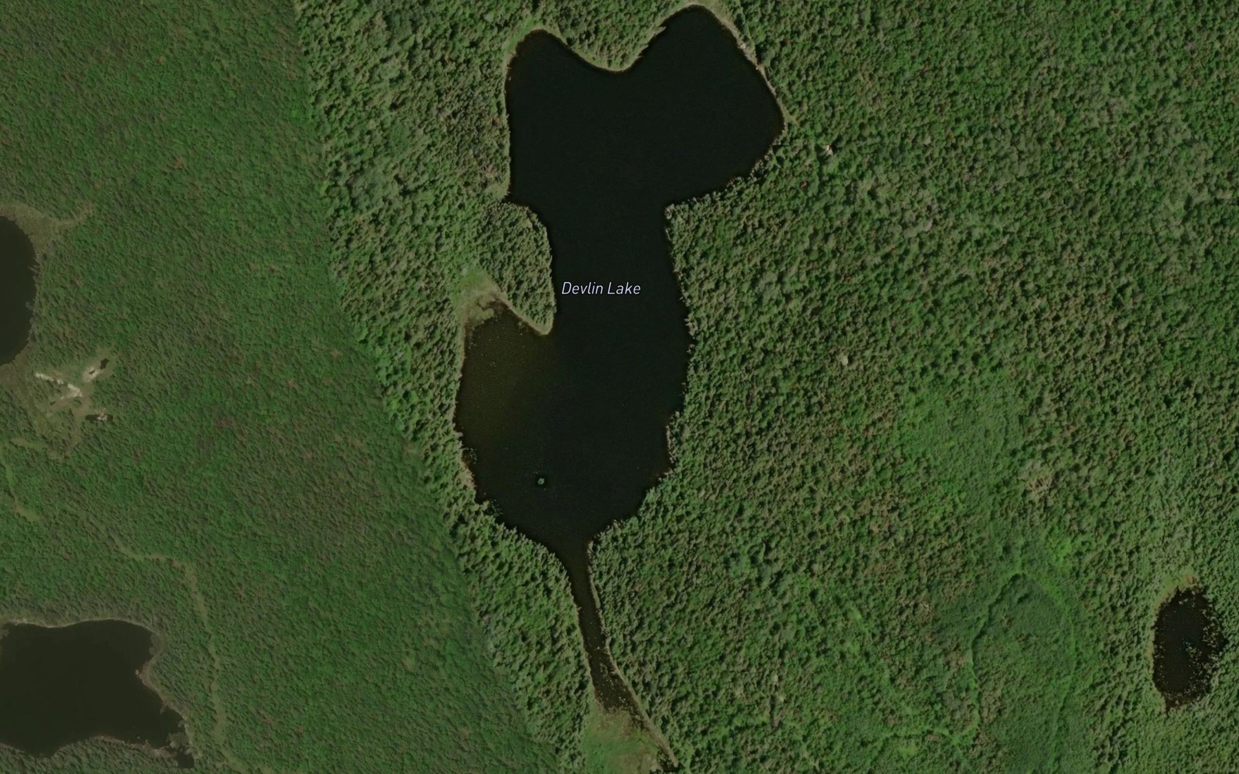 Satellite map of the Devlin Lake