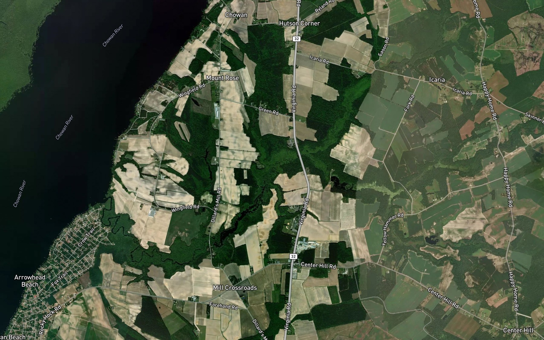 Satellite map of the Indian Creek