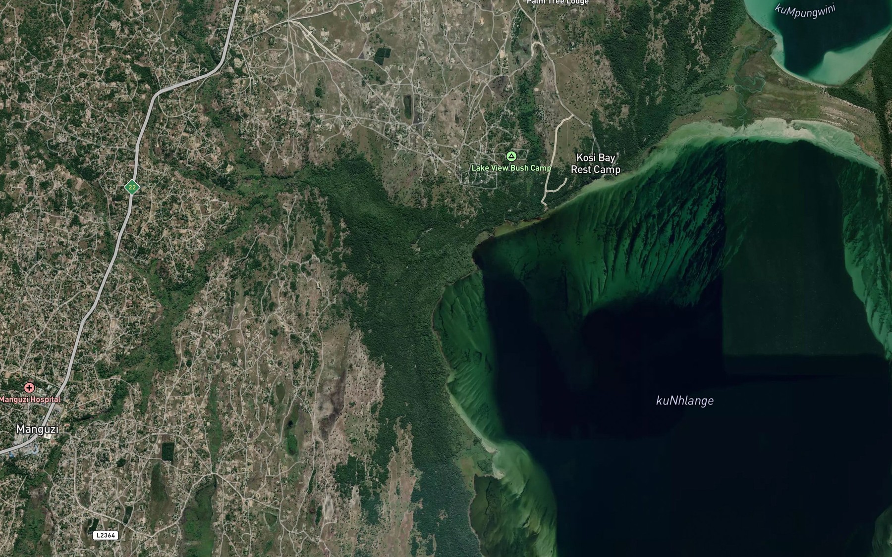 Satellite map of the Swamanzi
