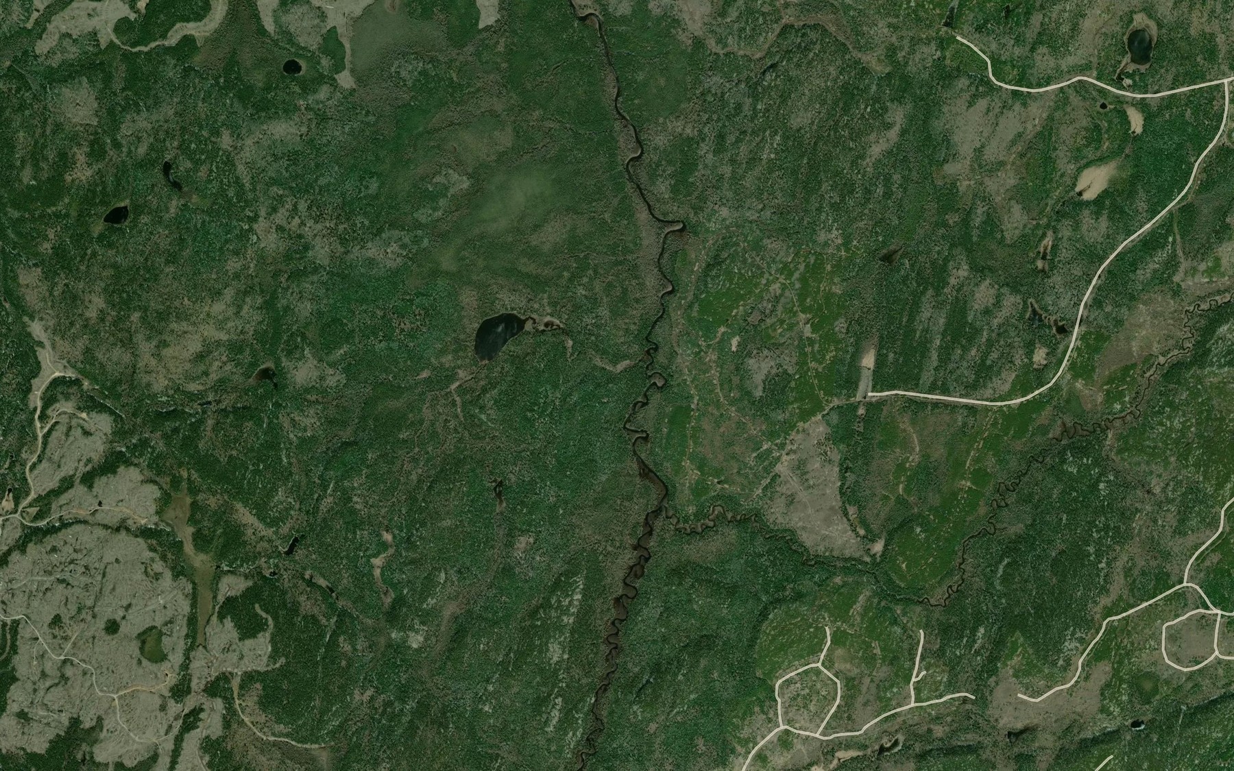 Satellite map of the Anahareo Creek