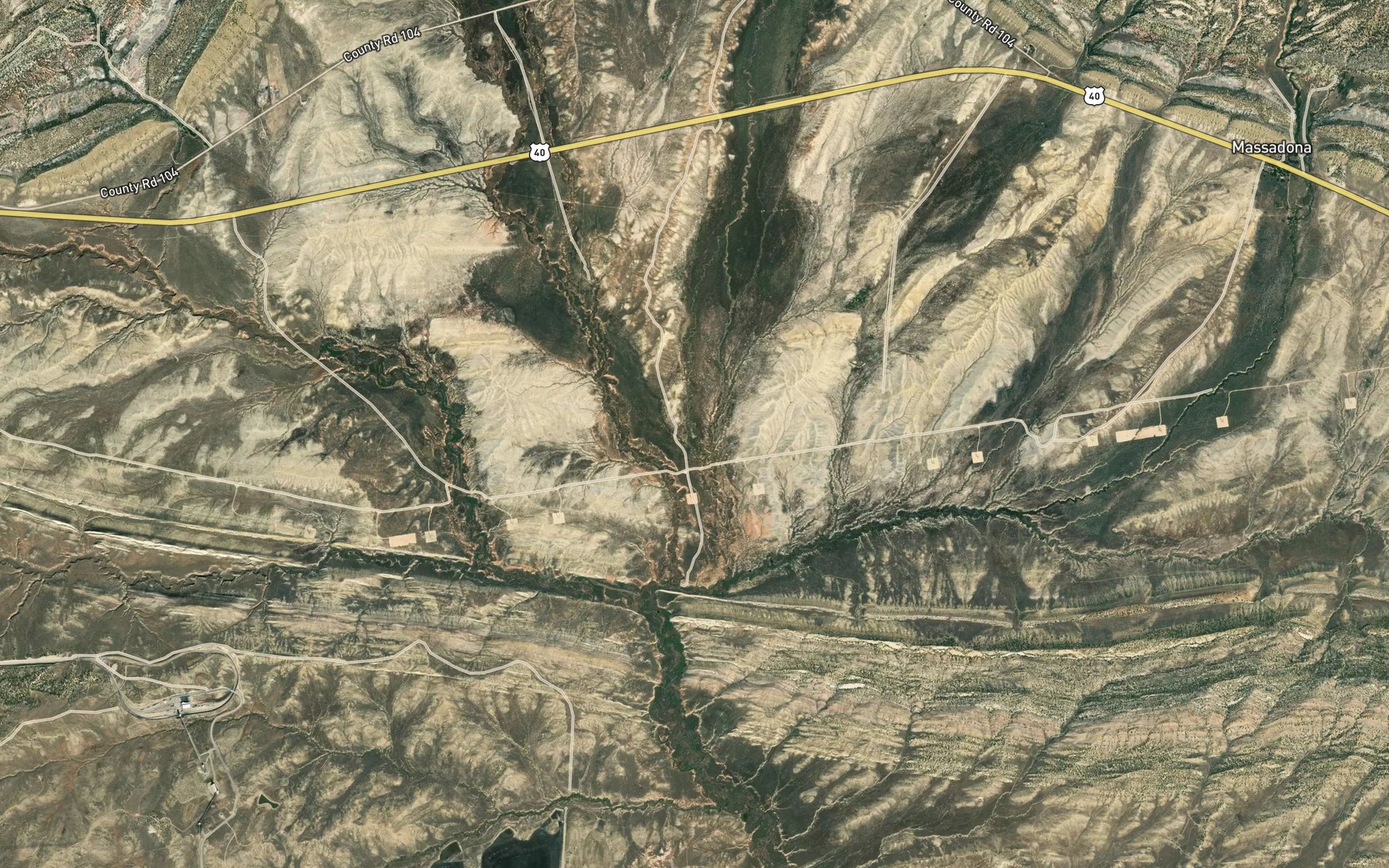 Satellite map of the Skull Creek Reservoir