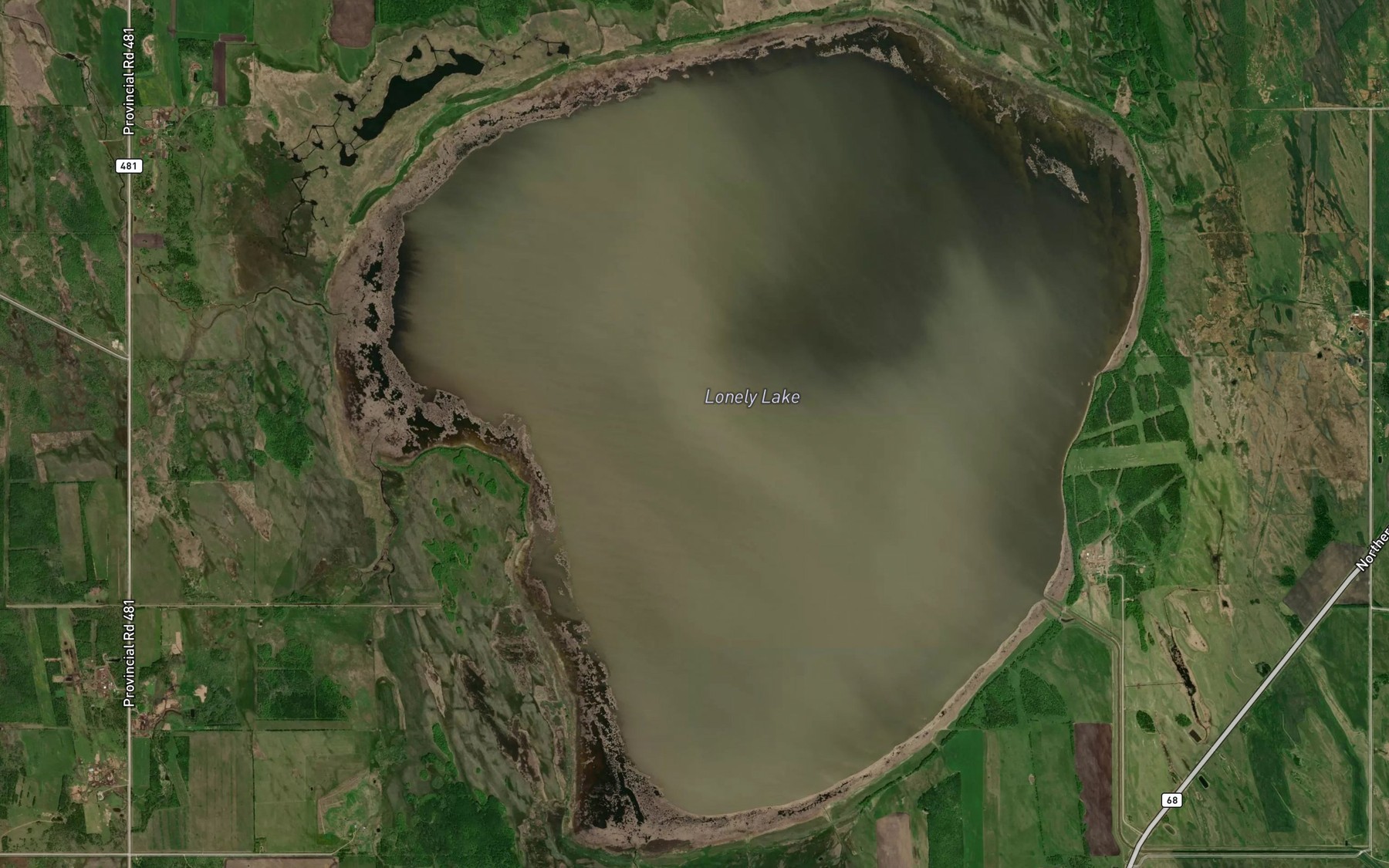 Satellite map of the Lonely Lake