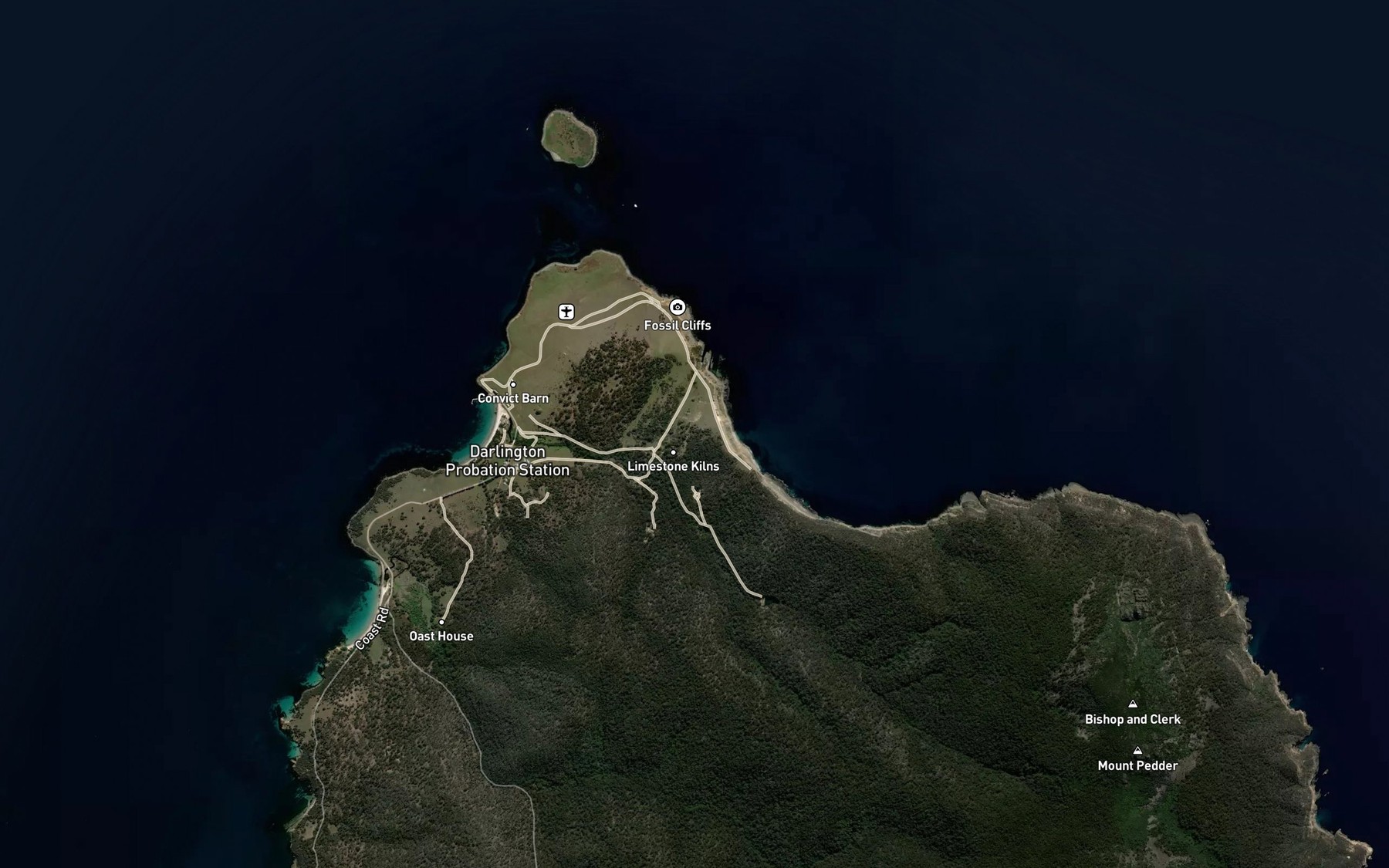 Satellite map of the Fossil Bay