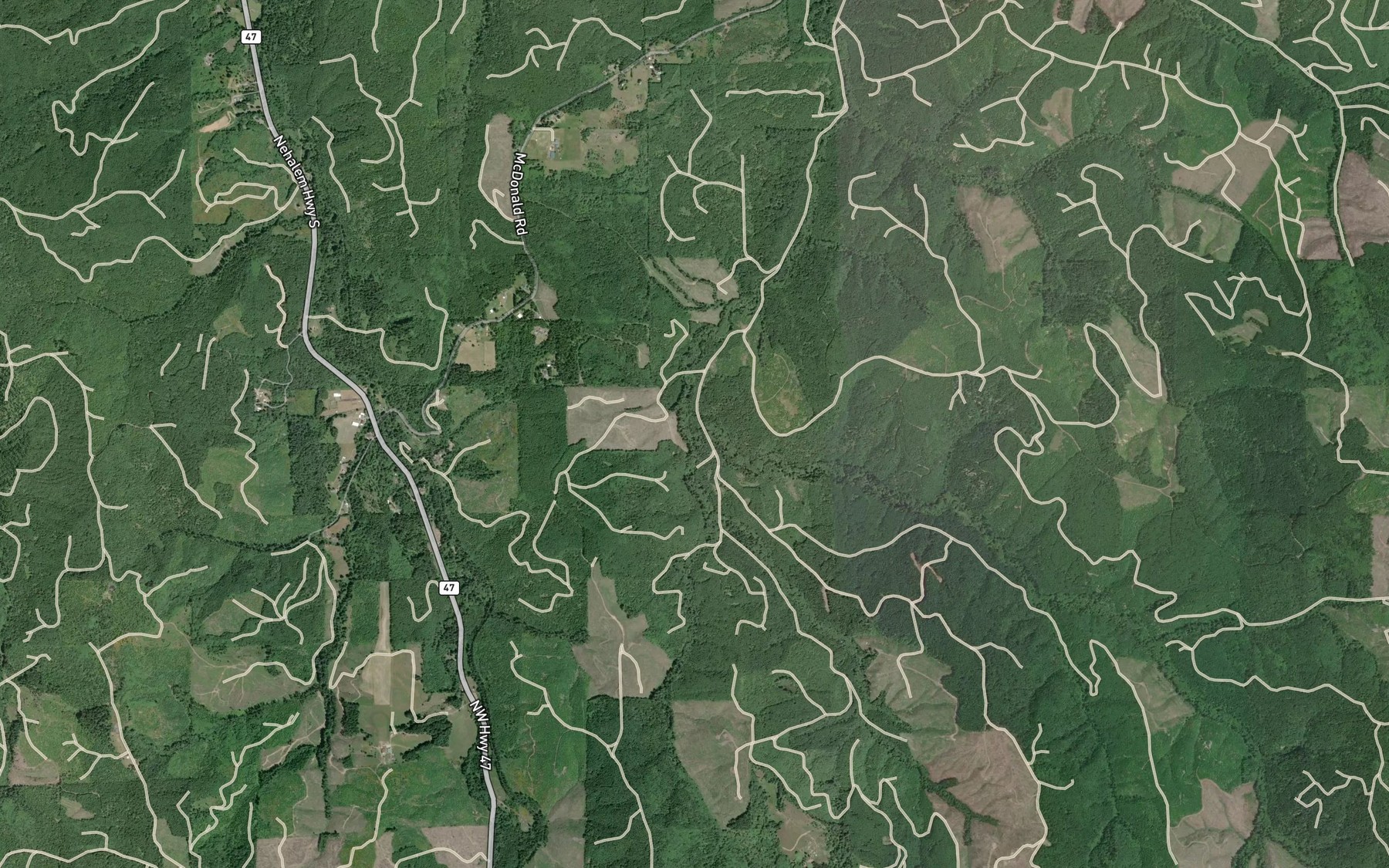 Satellite map of the West Fork Pebble Creek