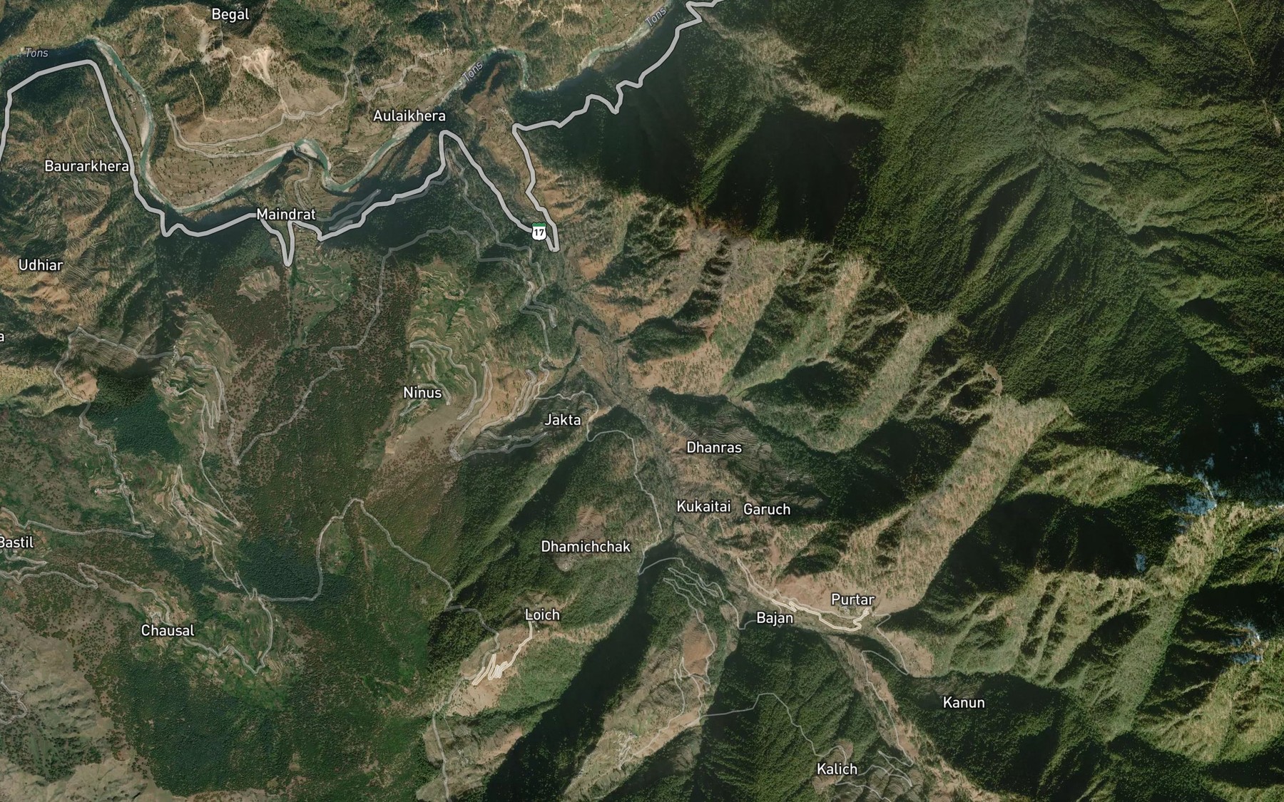 Satellite map of the Daunr Khala