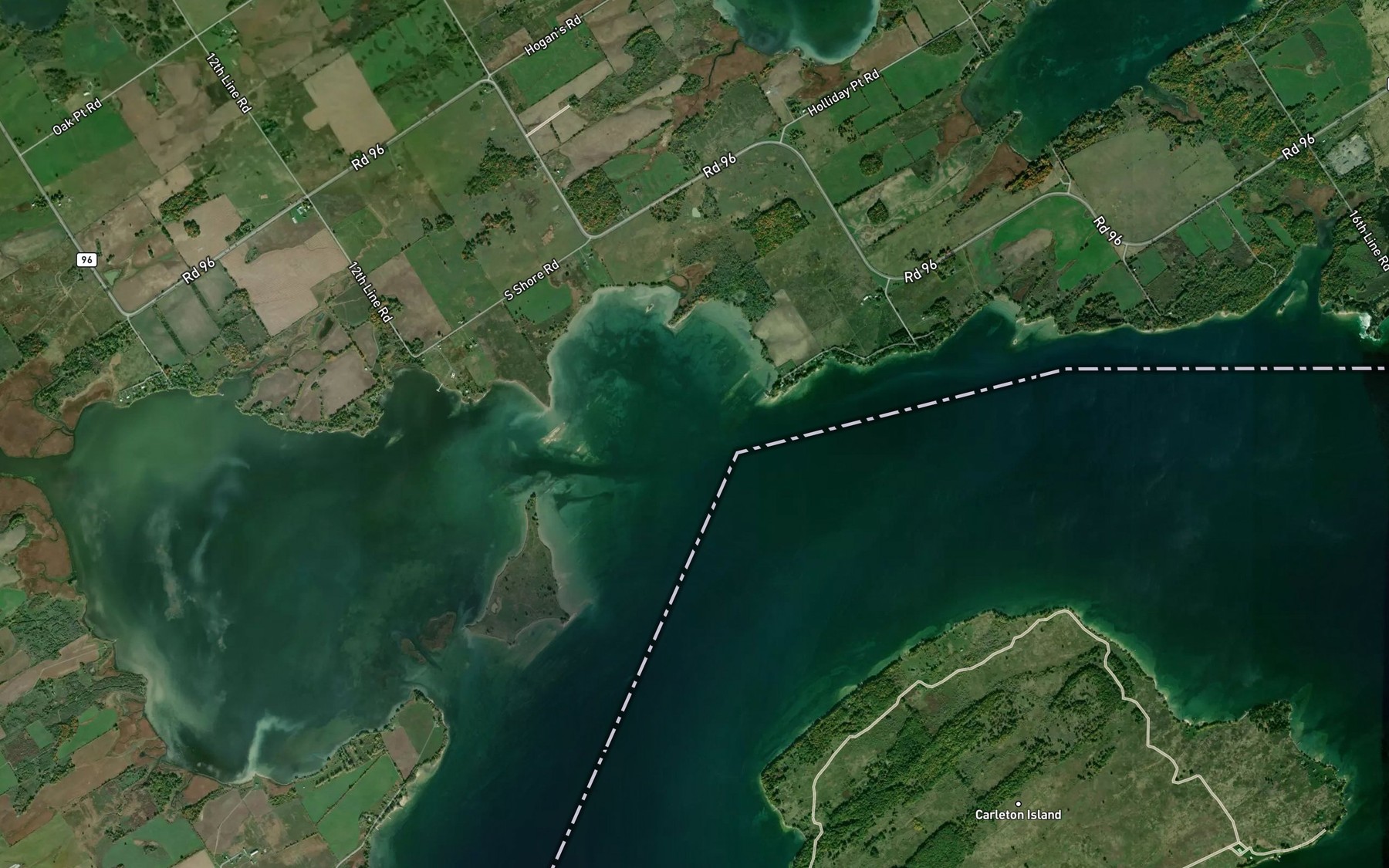 Satellite map of the McGregor Bay
