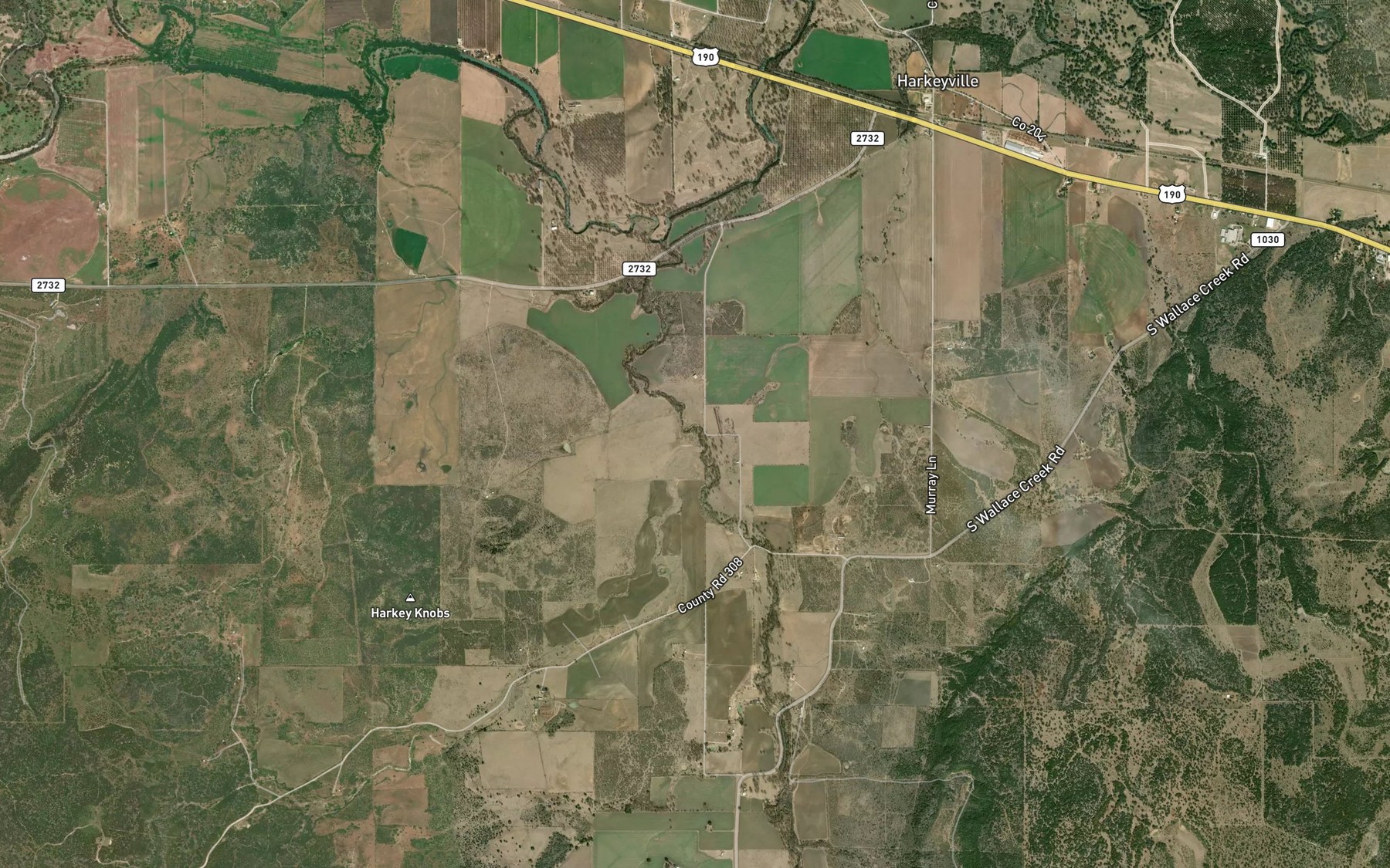 Satellite map of the Billie Branch
