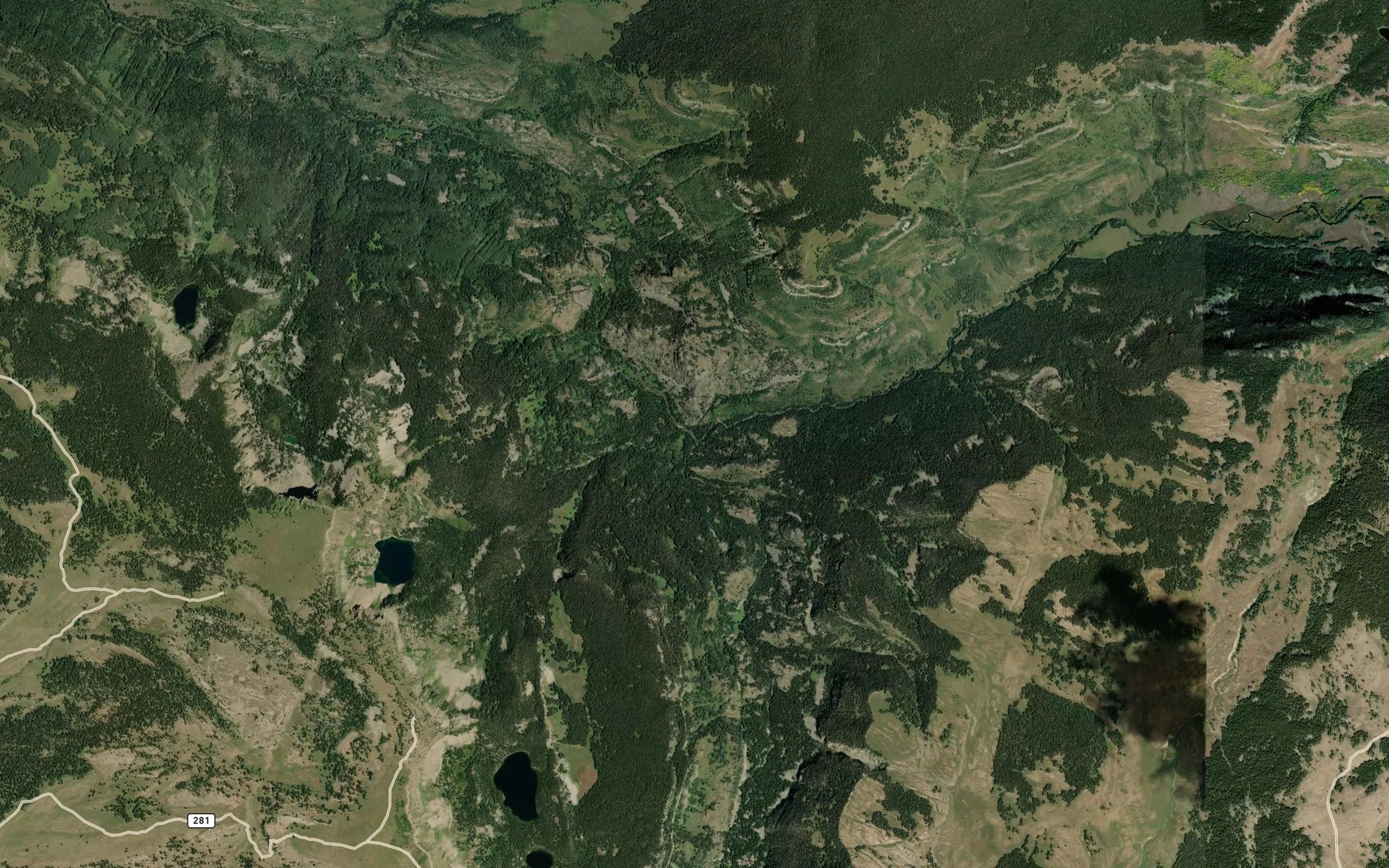 Satellite map of the Patterson Creek