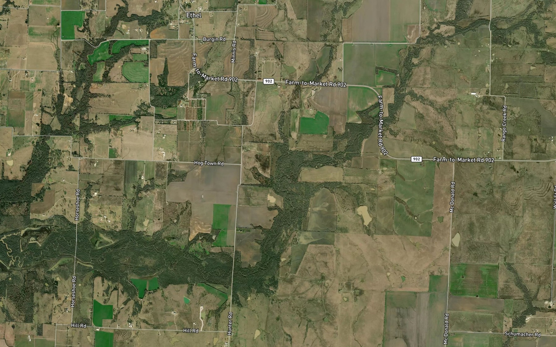 Satellite map of the Case Creek