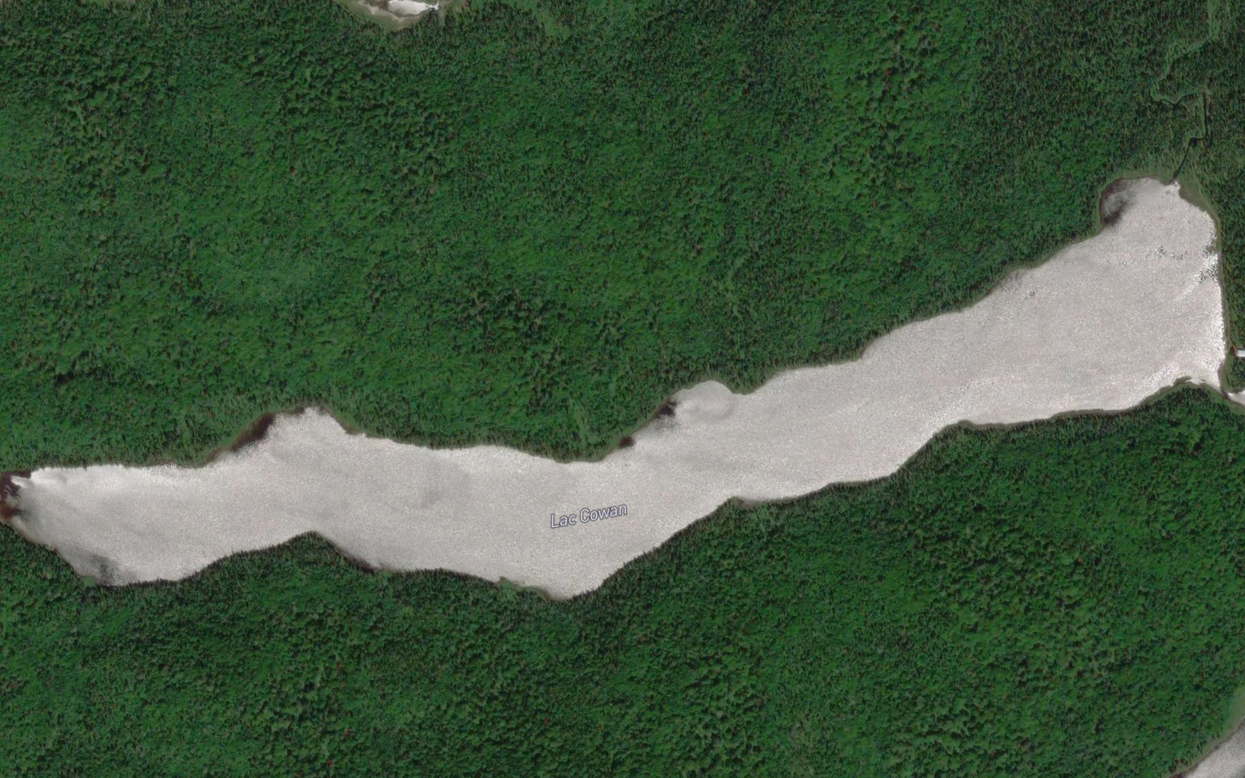 Satellite map of the Lac Cowan