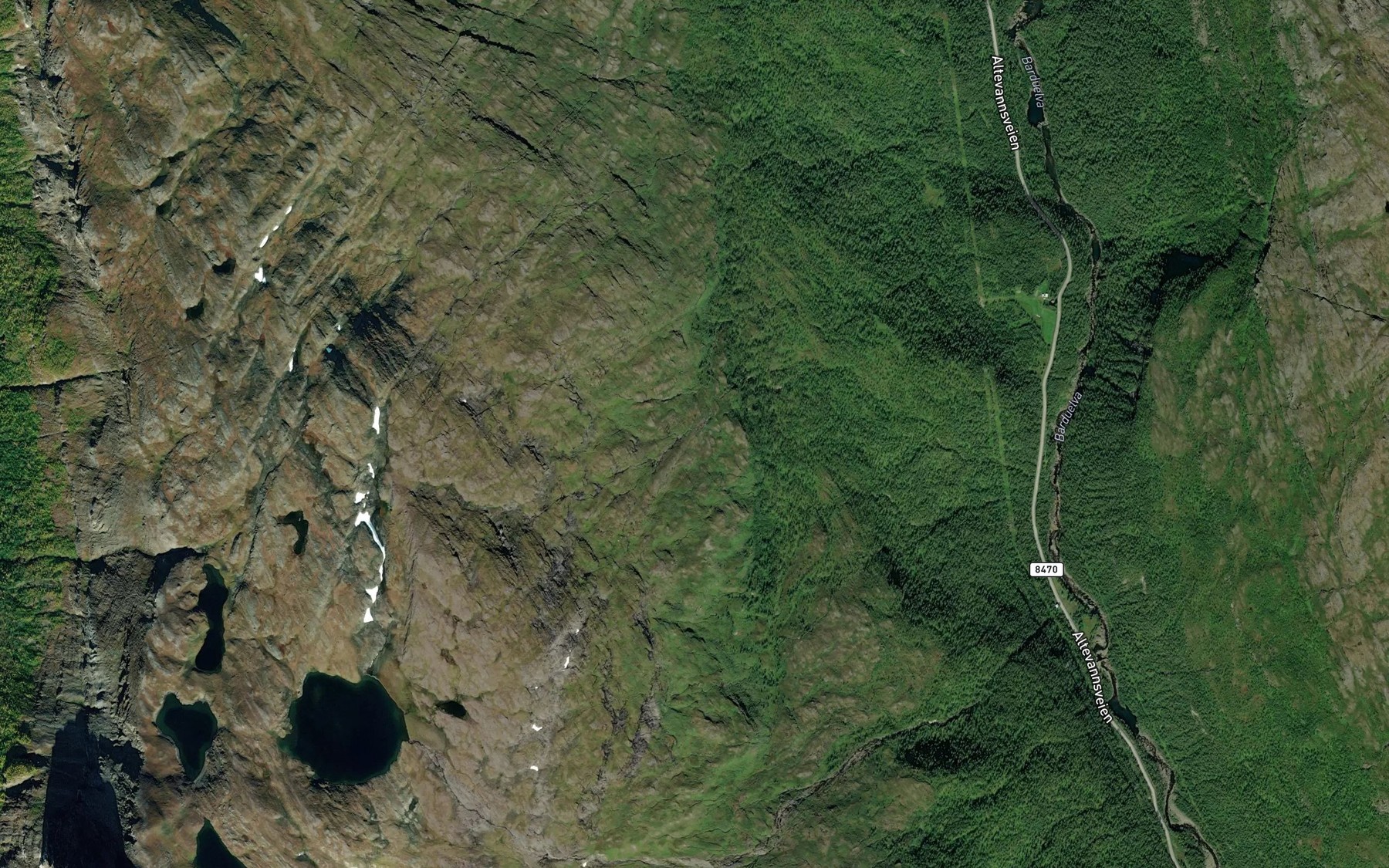 Satellite map of the Nybekken
