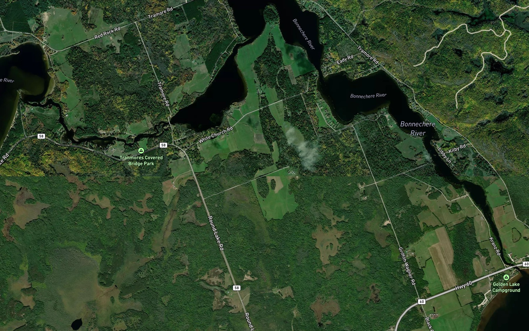 Satellite map of the Sicards Bay