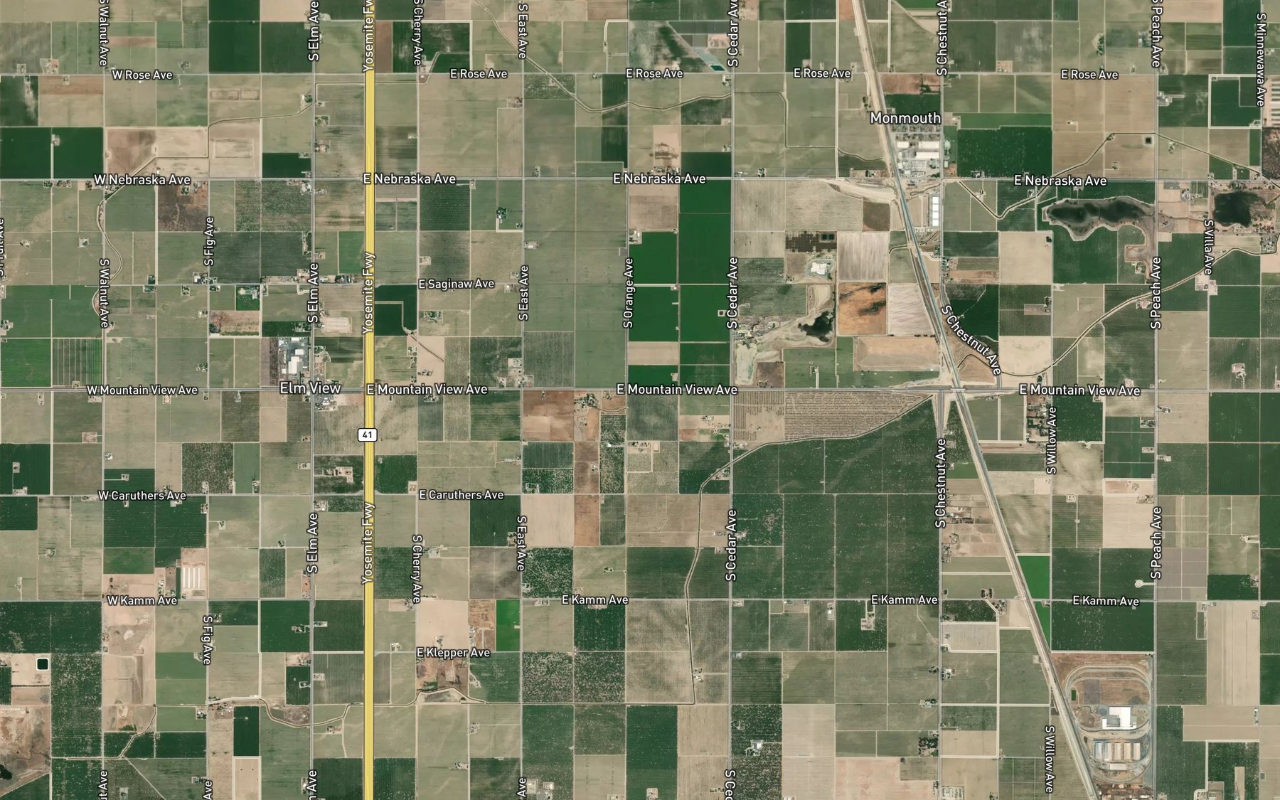Satellite map of the Davis Ditch