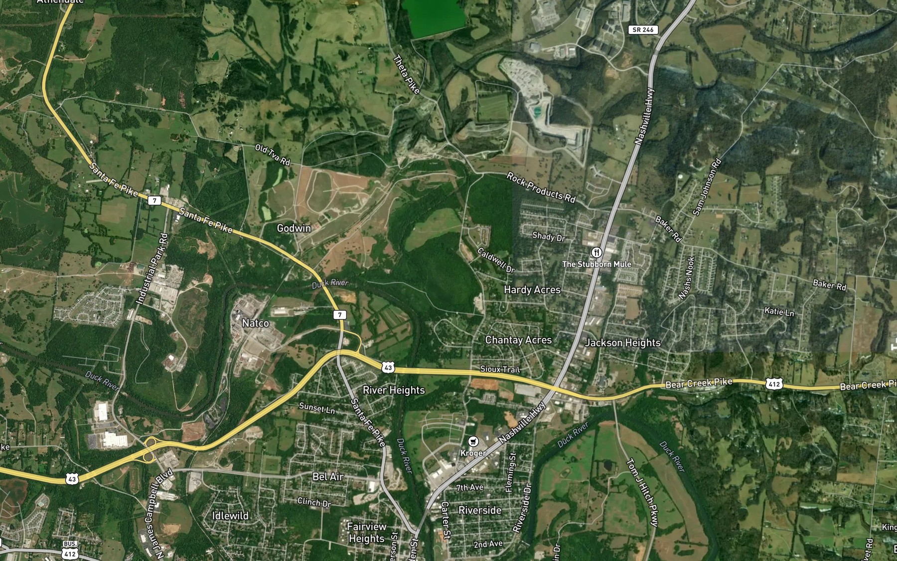 Satellite map of the Hooker Number Six Tailings Pond