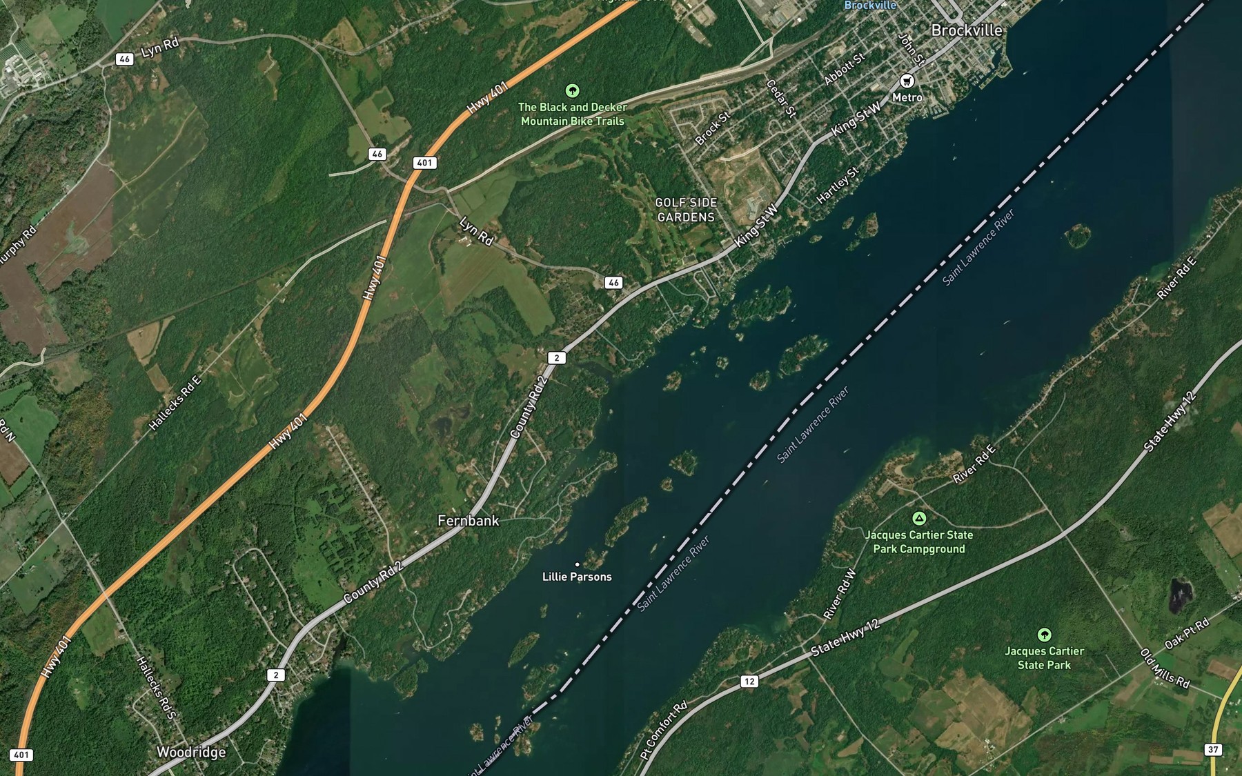 Satellite map of the McDonald Bay