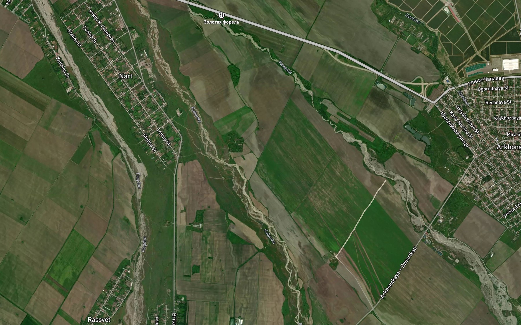 Satellite map of the Burchak